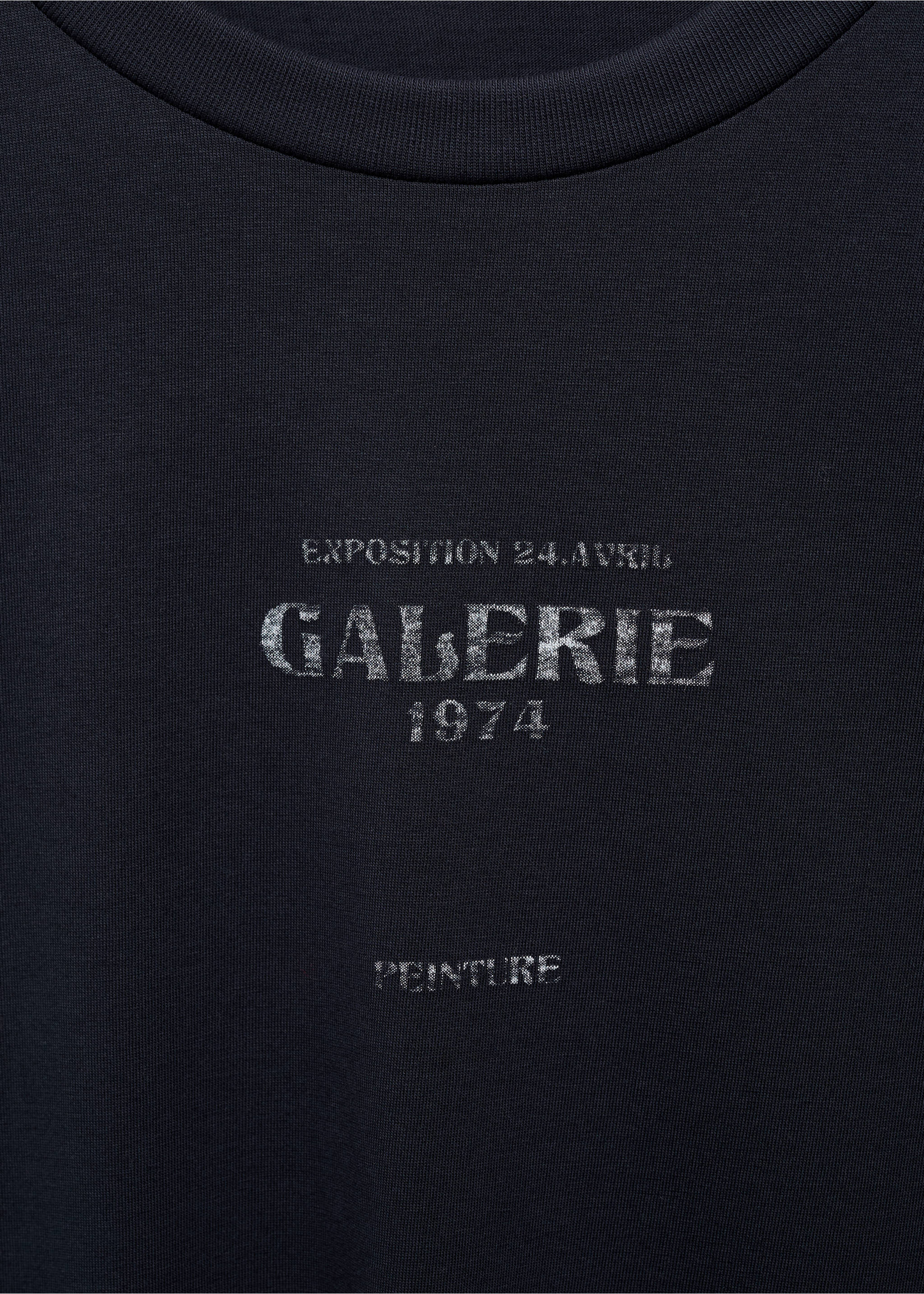 Kurzärmliges Print-T-Shirt - Detail des Artikels 8, Dunkles Marineblau. Ref: 87057902-00.