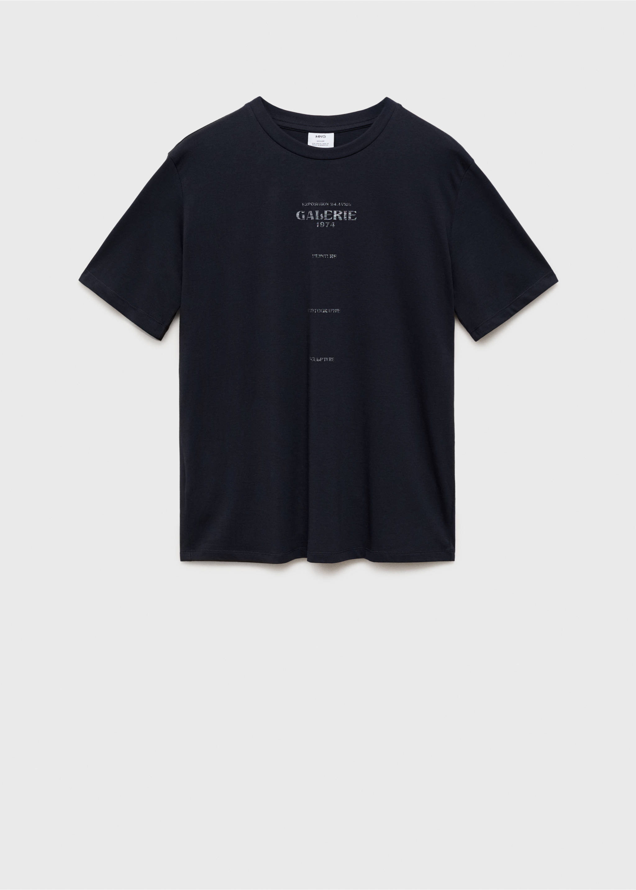 Short-sleeved printed t-shirt - Article without model, Dark Navy. Ref: 87057902-00.