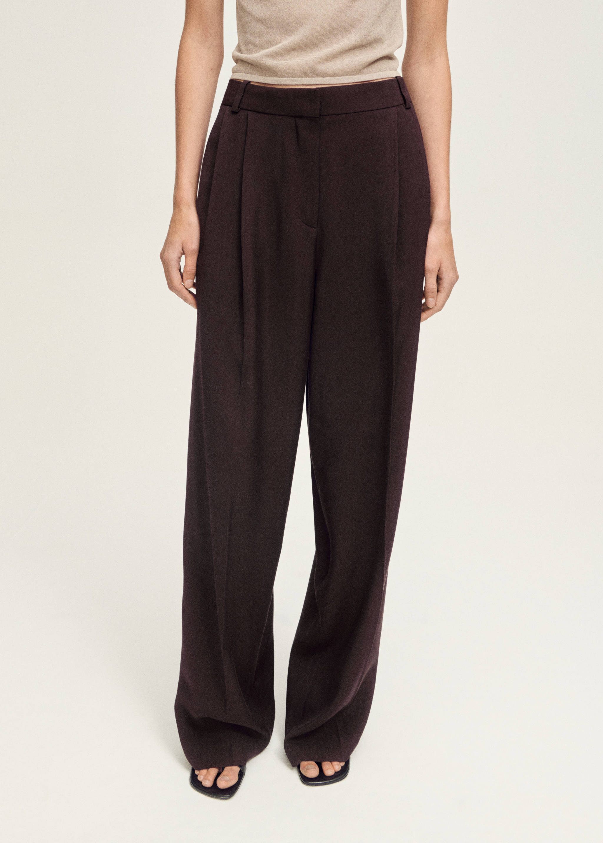 Wide leg pleated trousers - Medium plane