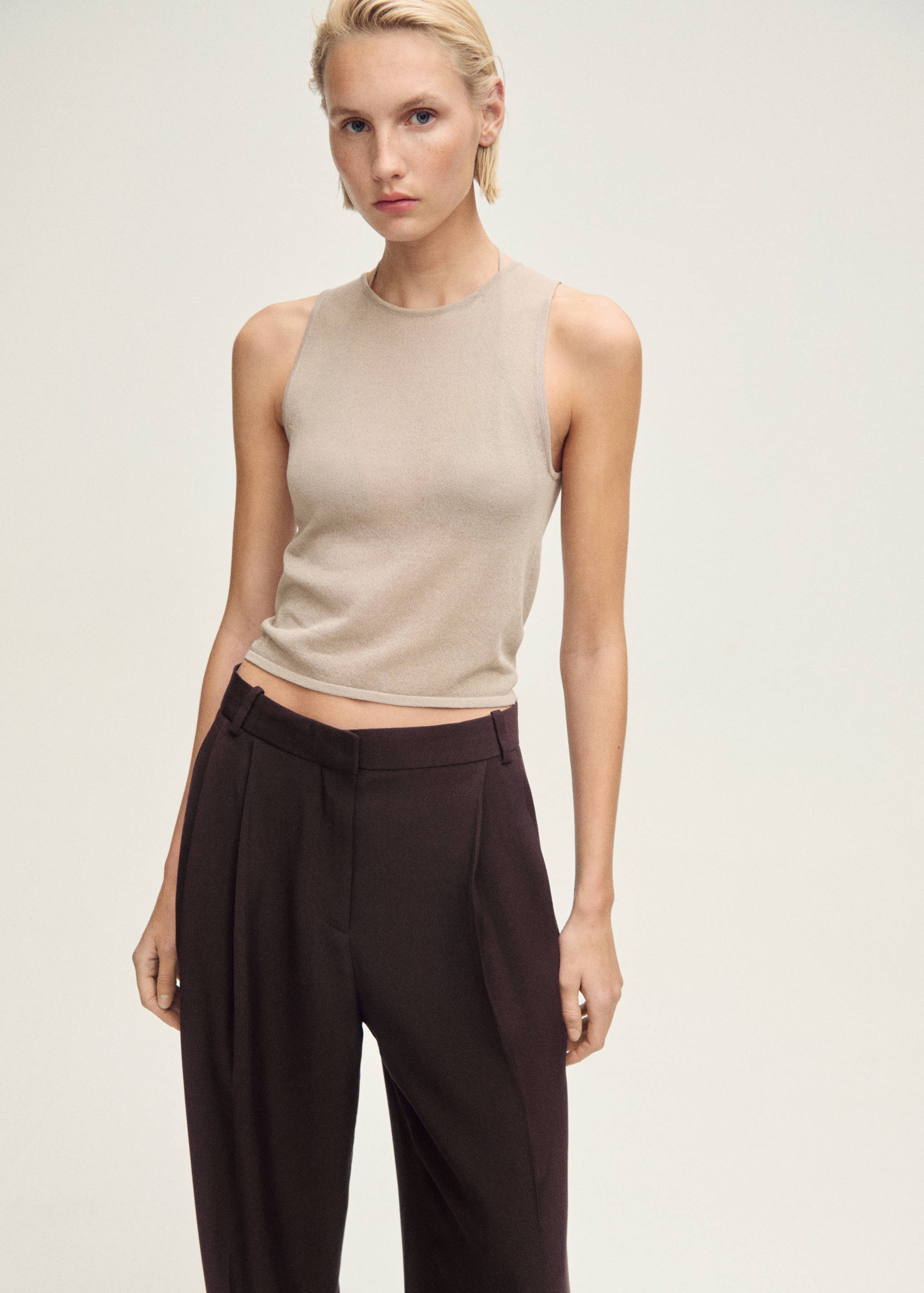Wide leg pleated trousers - Details of the article 1