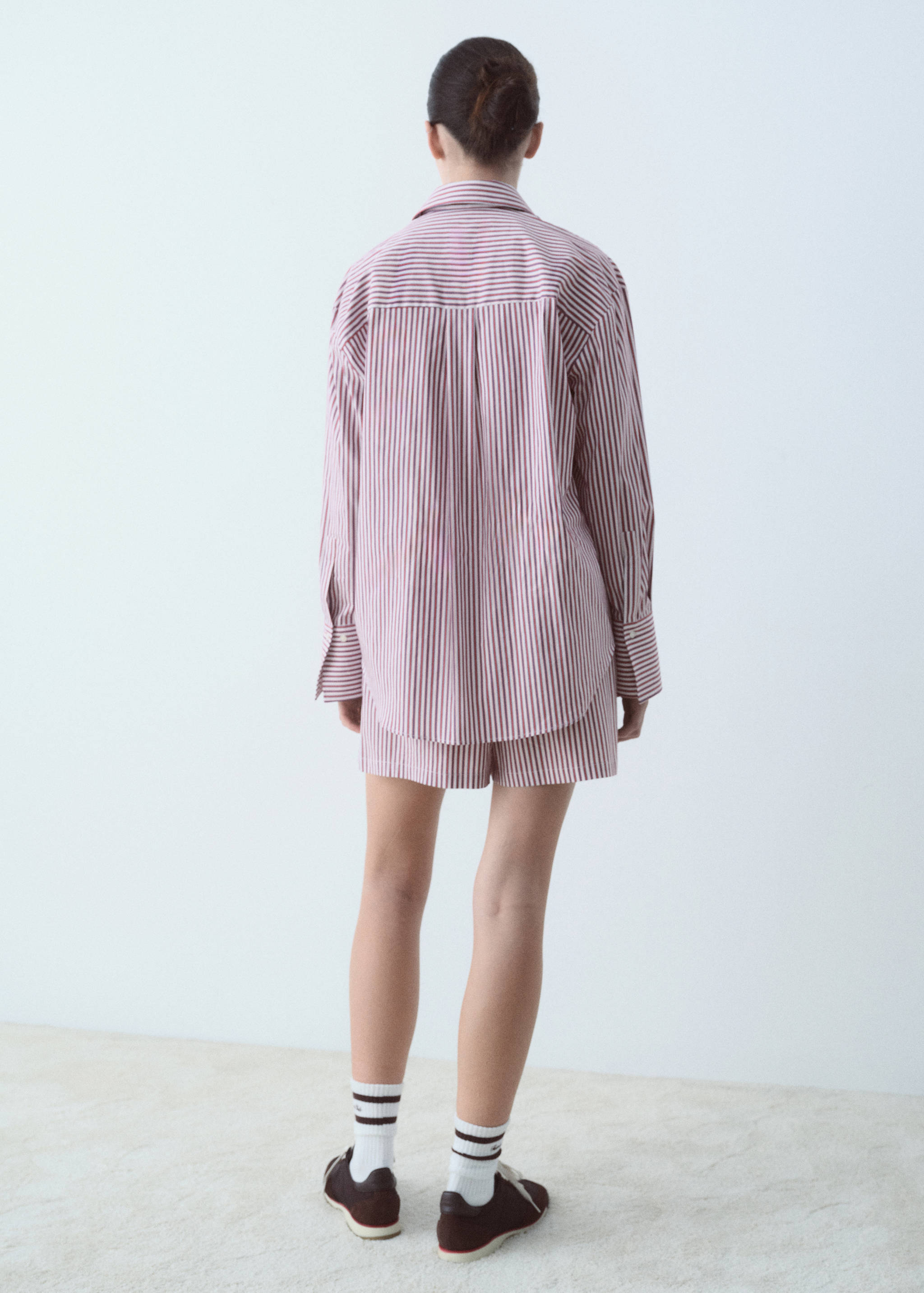 Camisa popelín rayas mensaje bordado - Reverso del artículo