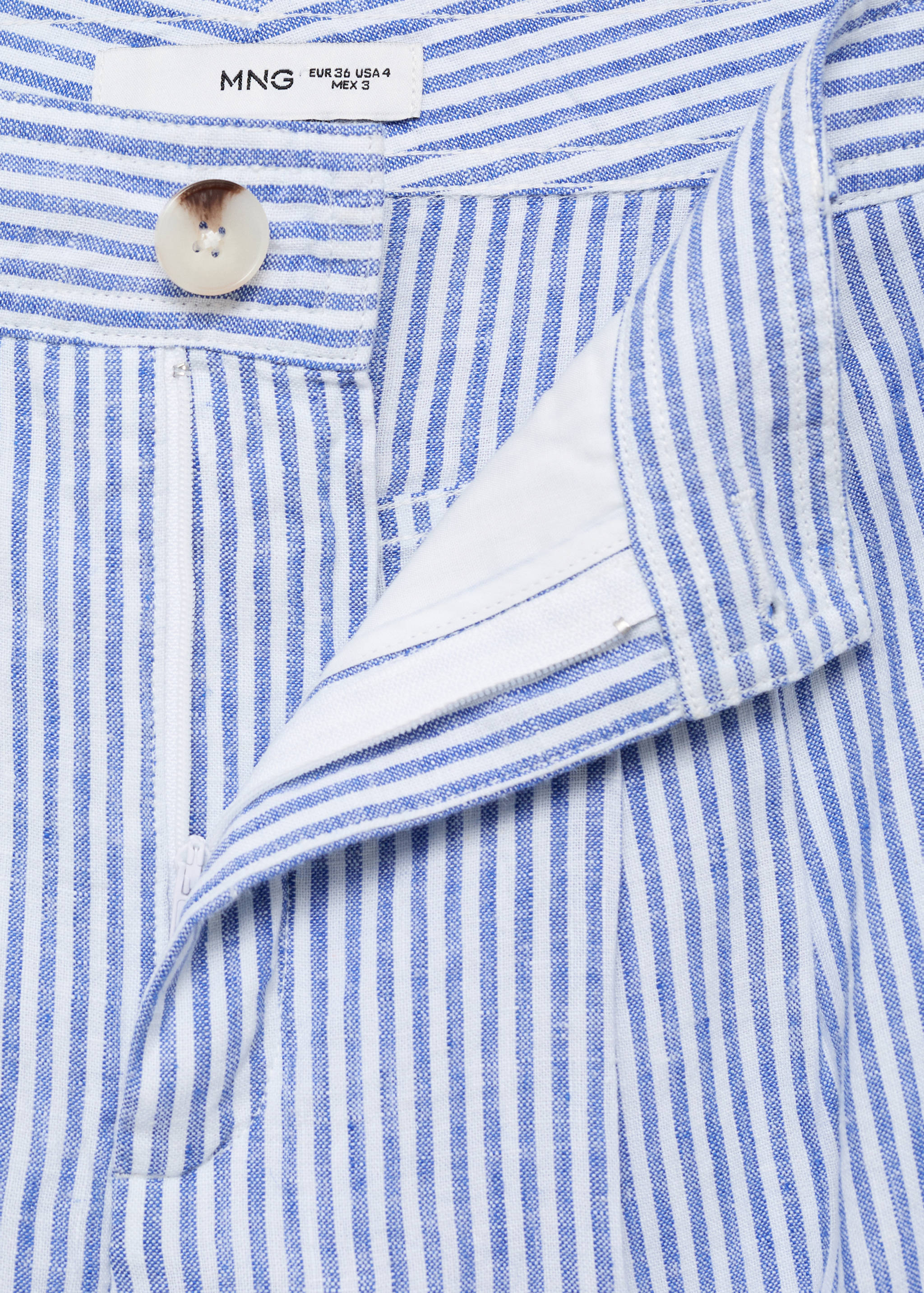 Striped linen-blend trousers - Details of the article 0