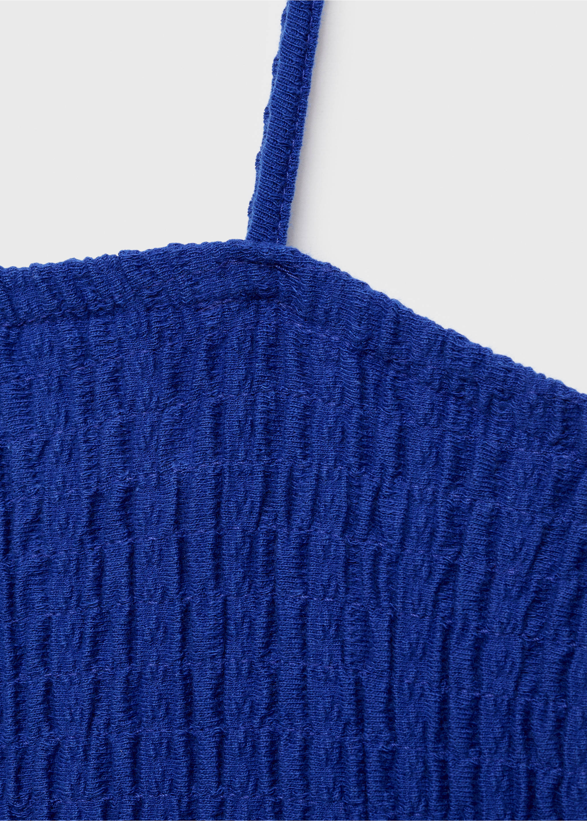 Ruched tiered dress - Details of the article 8, Blue. Ref: 87058262-00.