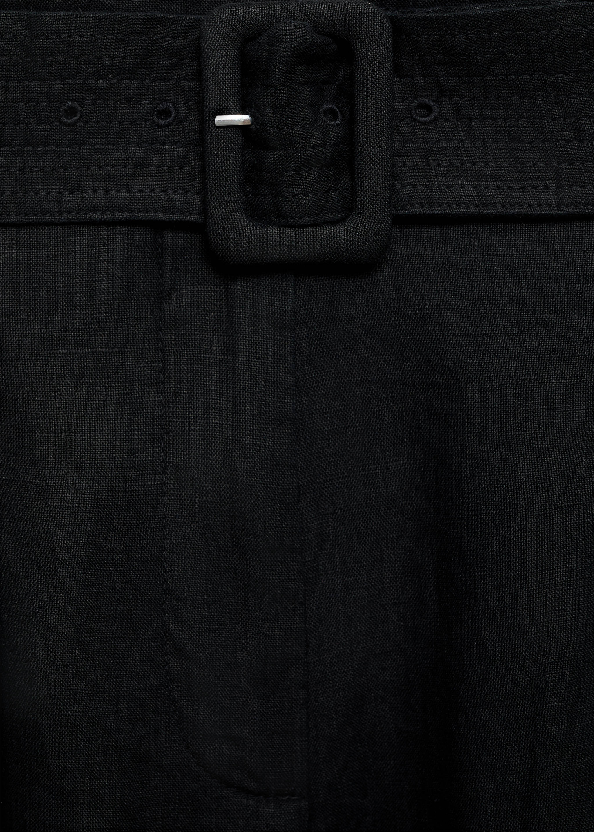 Bermudas lino cinturón - Detalle del artículo 8, Negro. Ref: 87058265-00.