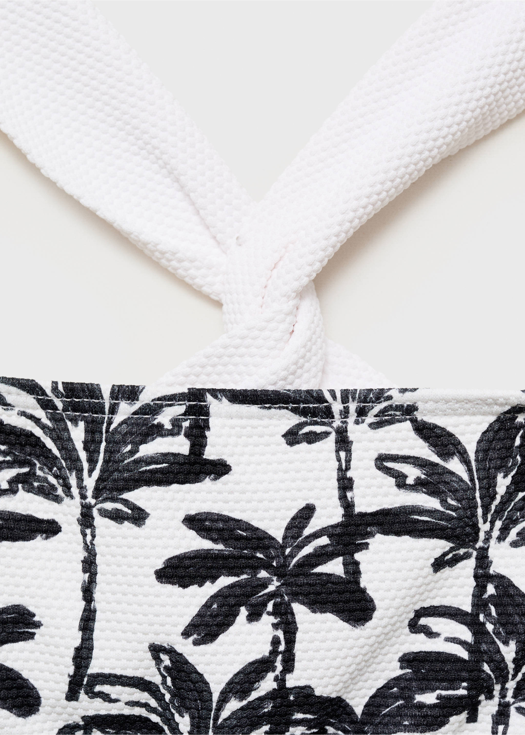 Palm-tree print bikini - Details of the article 8, White. Ref: 87058266-00.