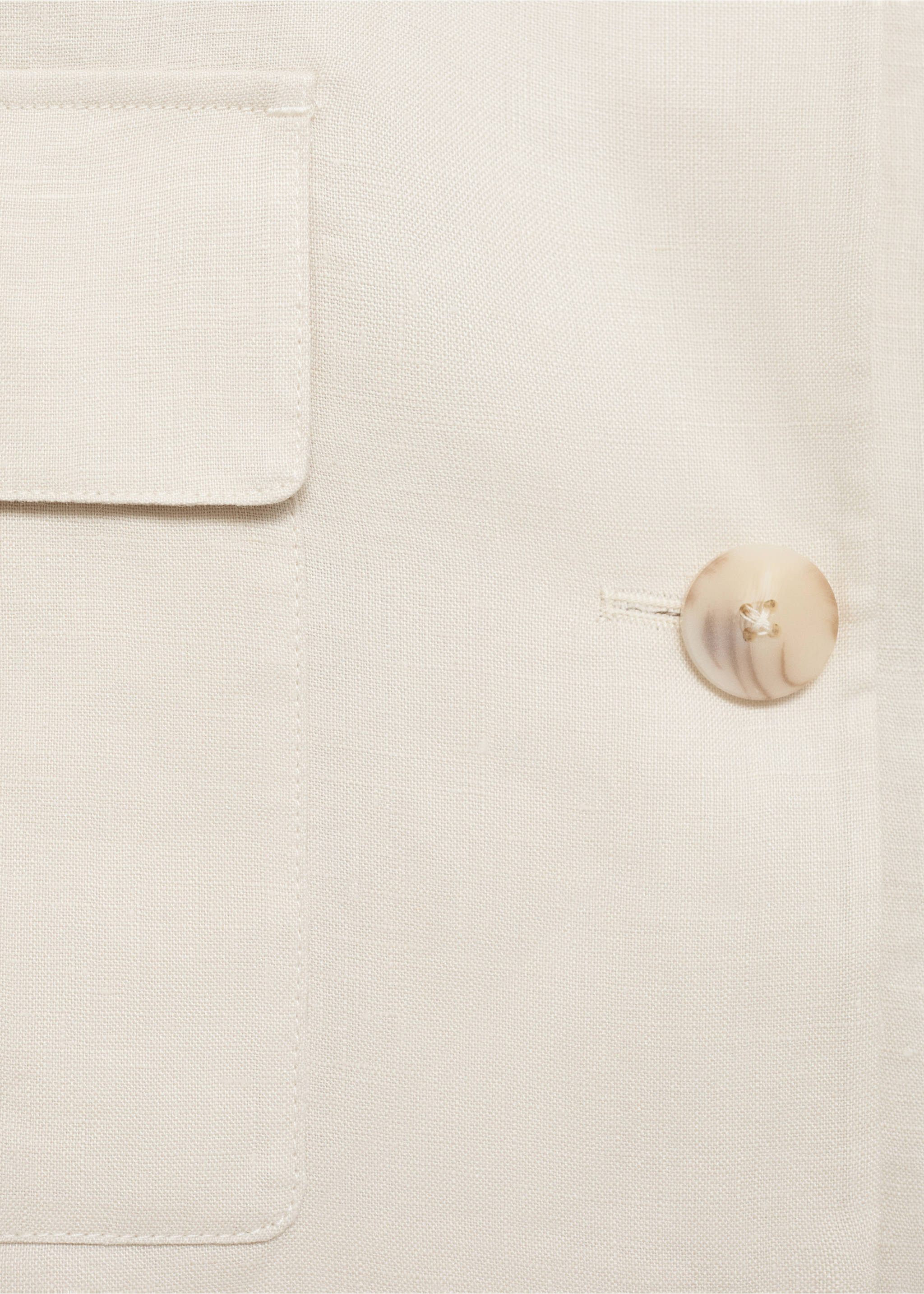 Pocket linen-blend jacket - Details of the article 0, Ecru. Ref: 87058640-00.