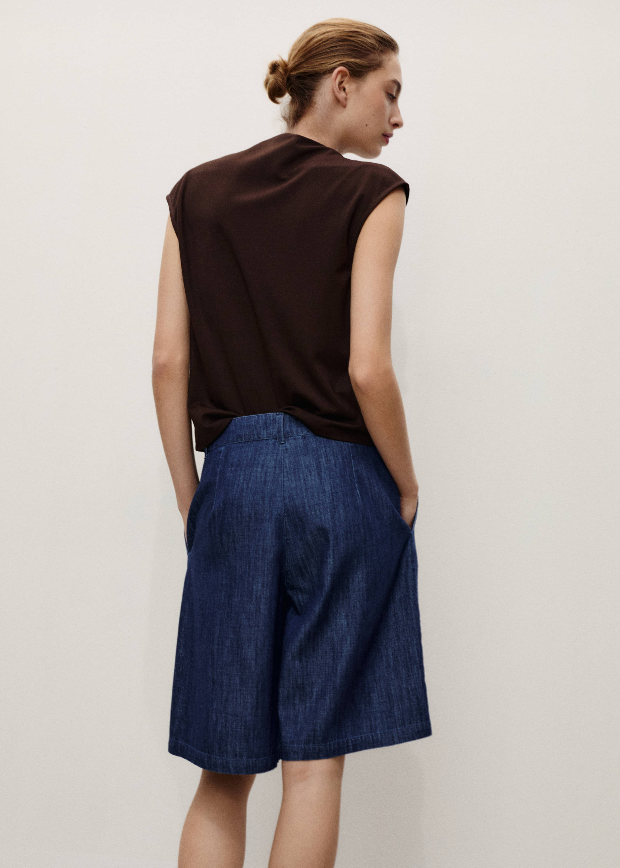 Bermuda en jean droit rinse wash - Verso de l’article