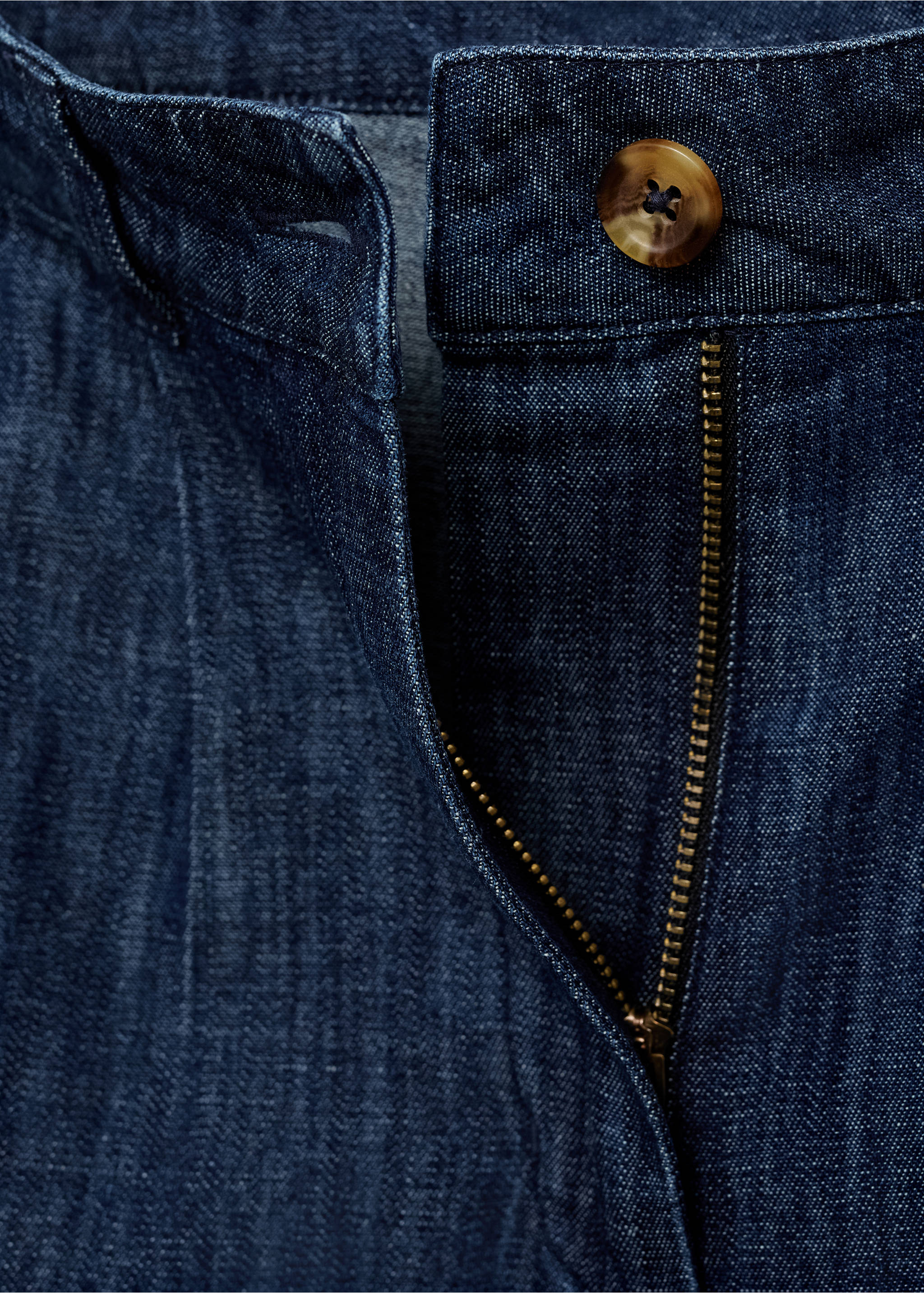 Bermuda en jean droit rinse wash - Détail de l'article 8, Bleu. Ref: 87058642-00.