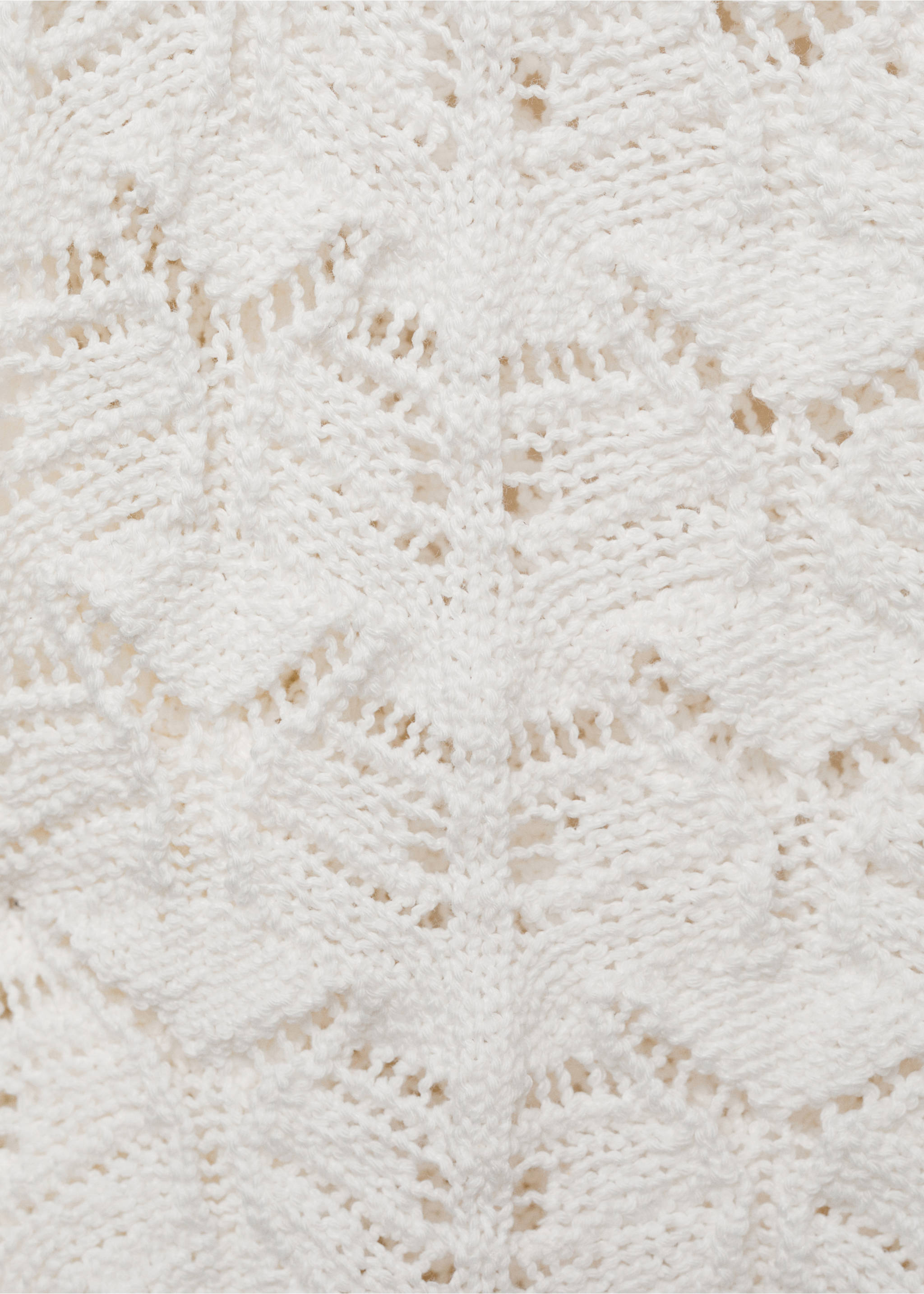 Crochet cardigan with bow closure - Details of the article 0, White. Ref: 87058643-00.