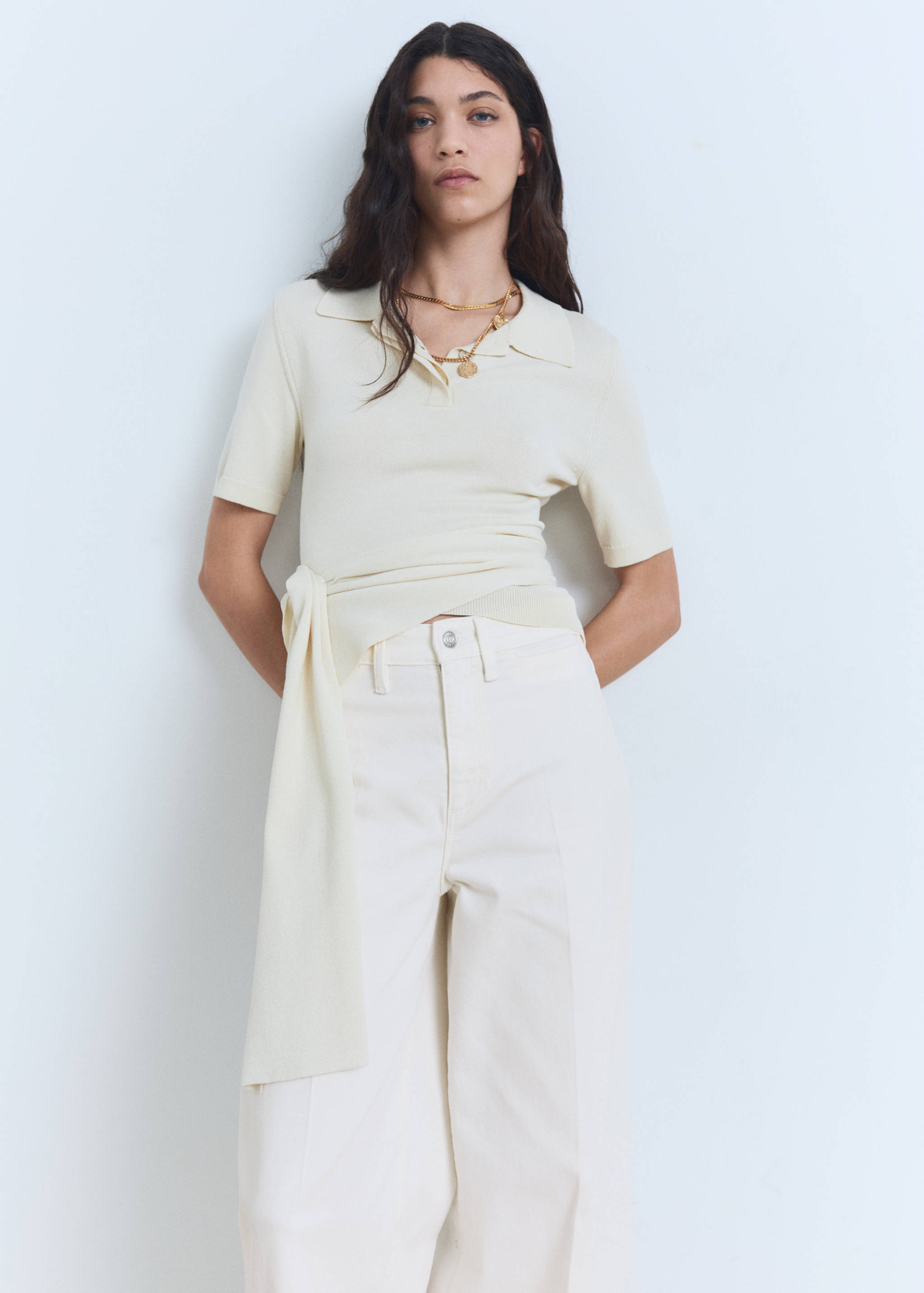 High-waisted wideleg jeans - Details of the article 1