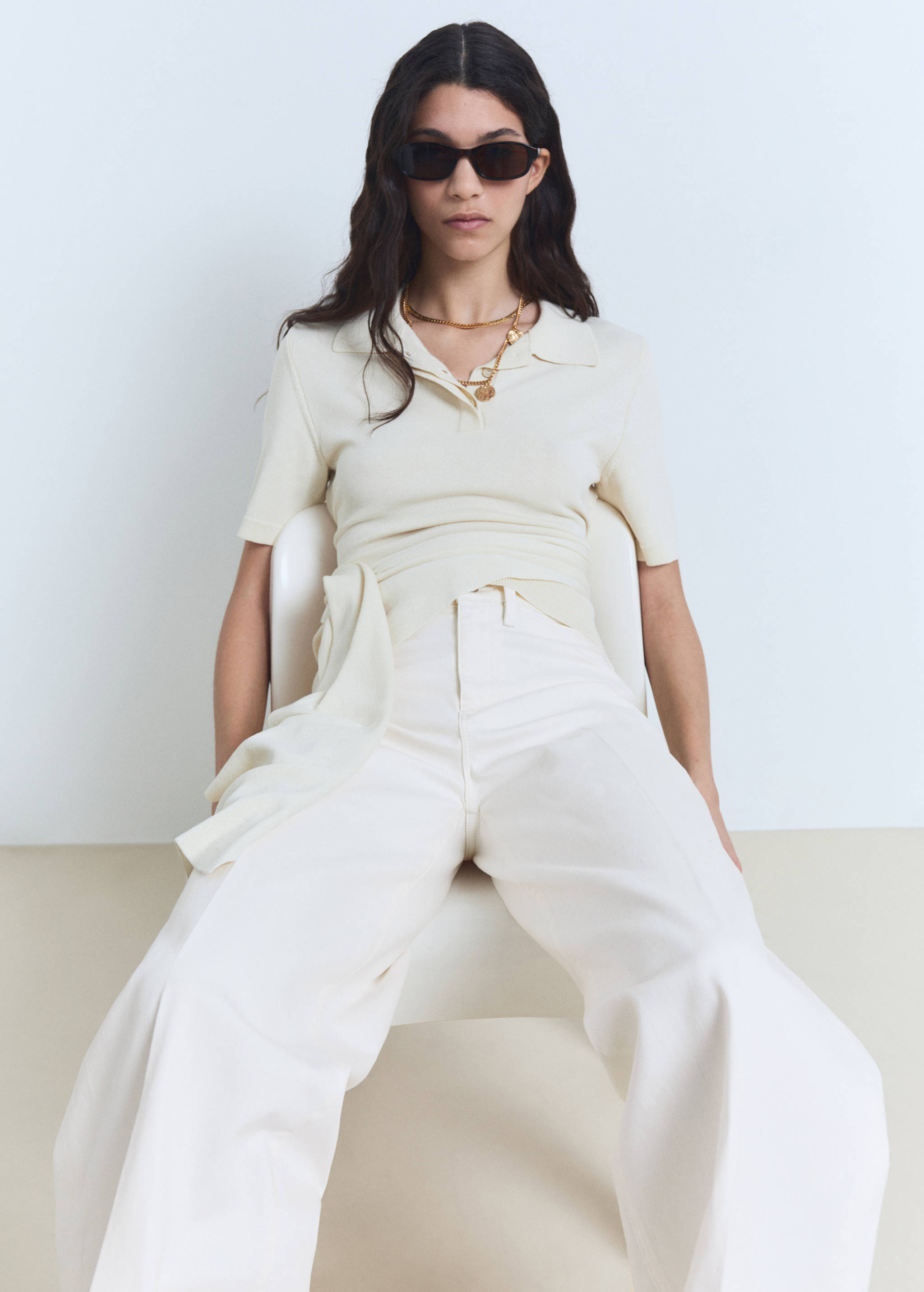 High-waisted wideleg jeans - Details of the article 2