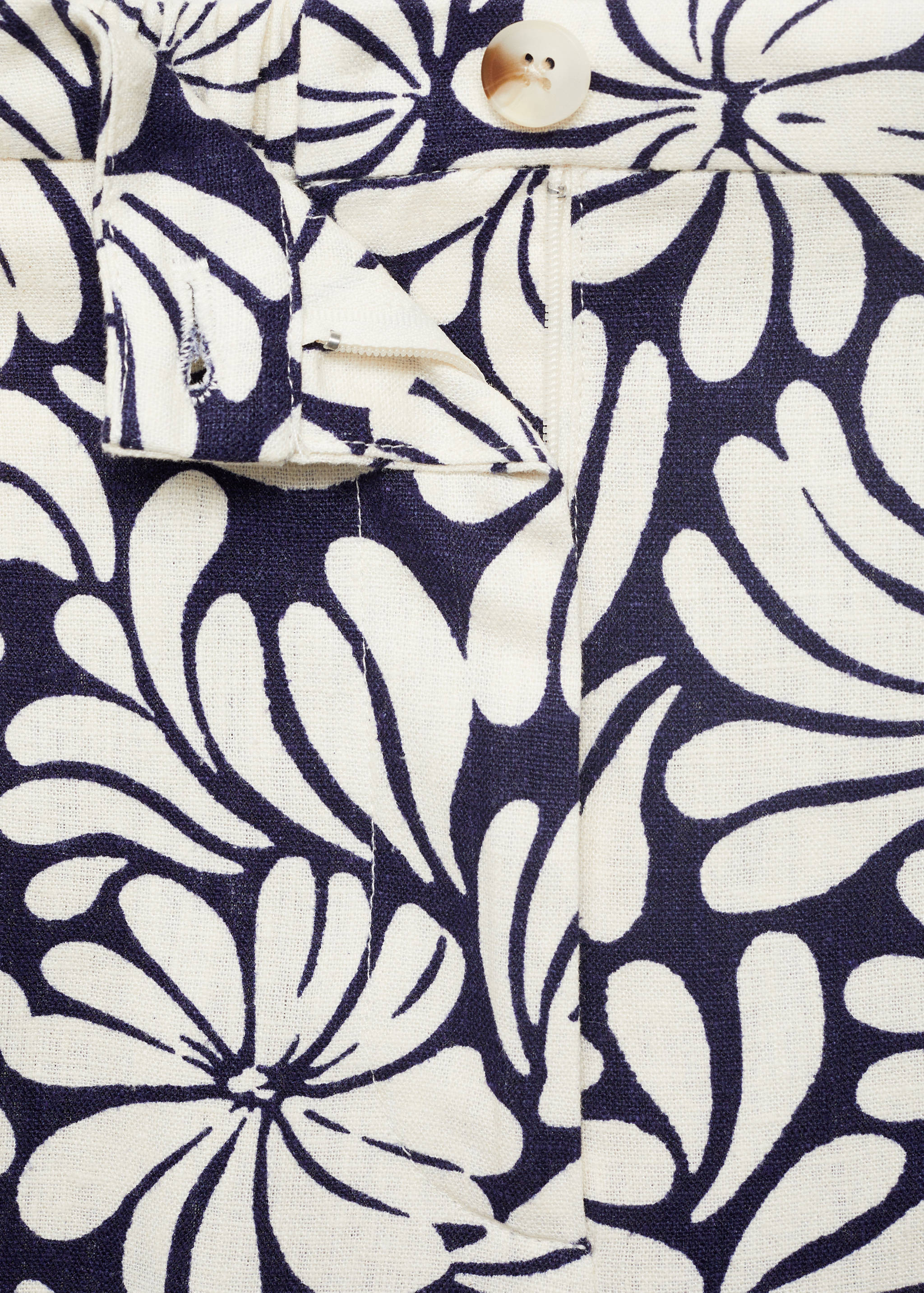 Floral linen trousers - Details of the article 8