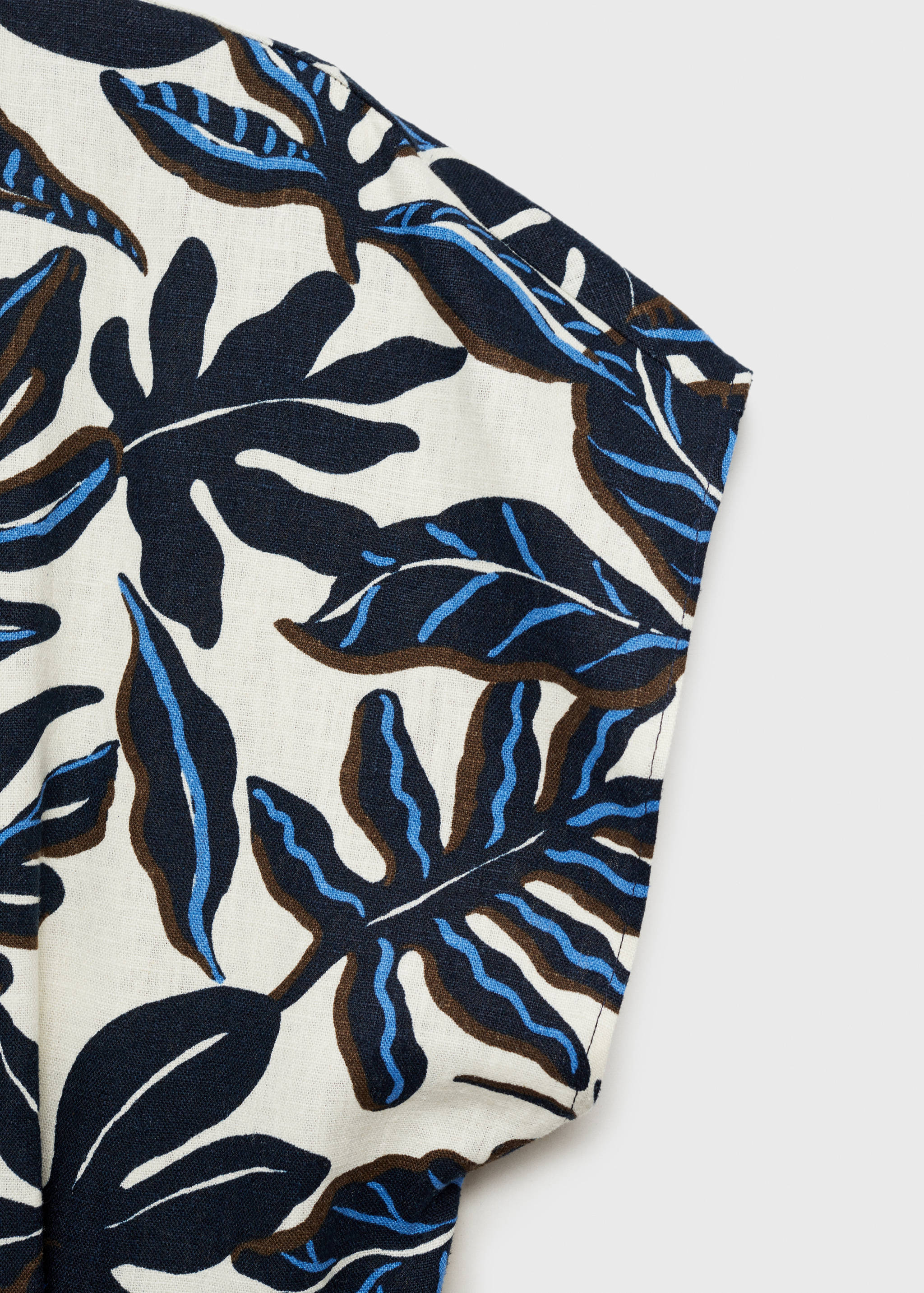 Printed linen jumpsuit with belt - Details of the article 8