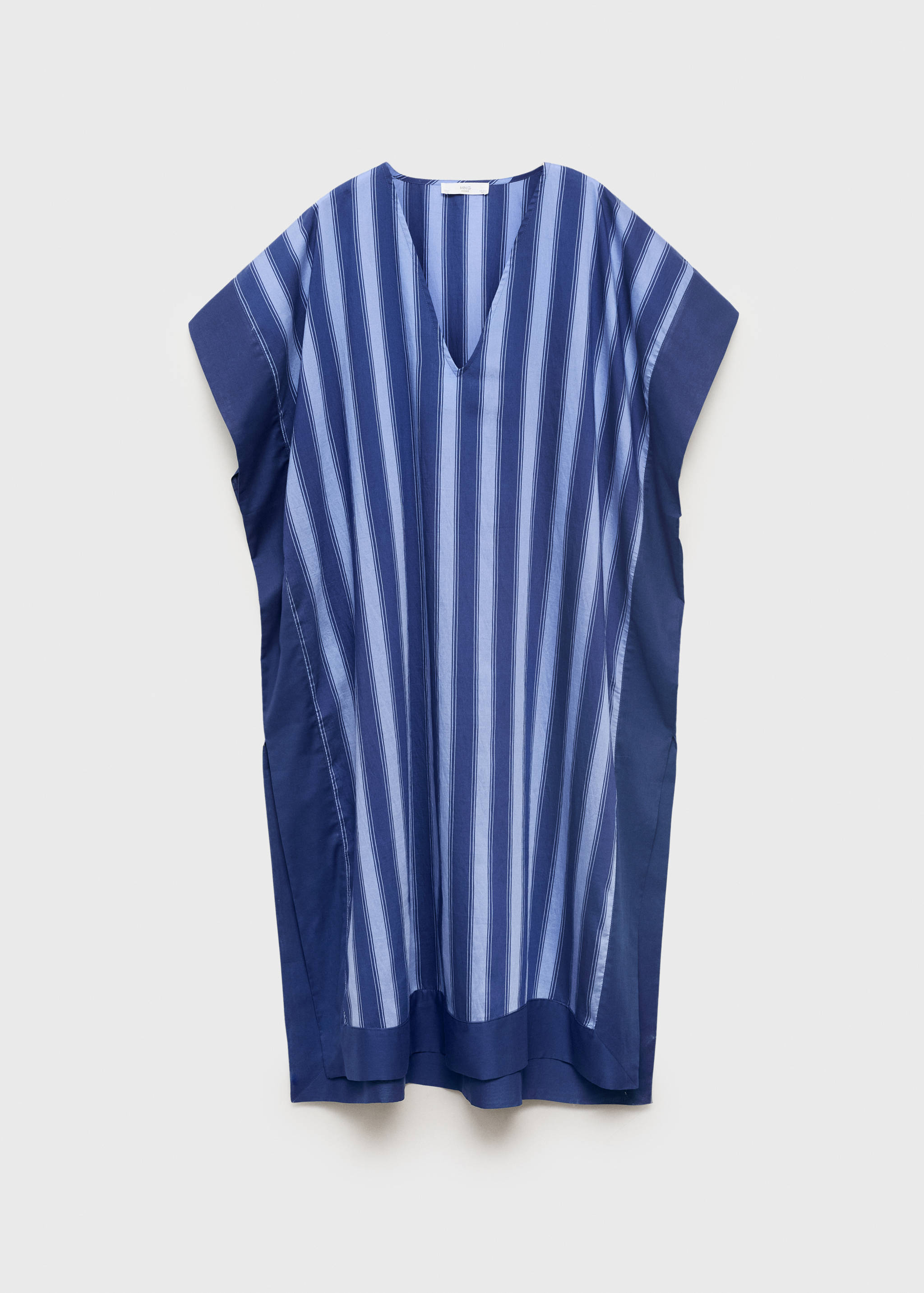 Lyocell-Kaftan mit zweifarbig gewebtem Streifenmuster - Artikel ohne Model