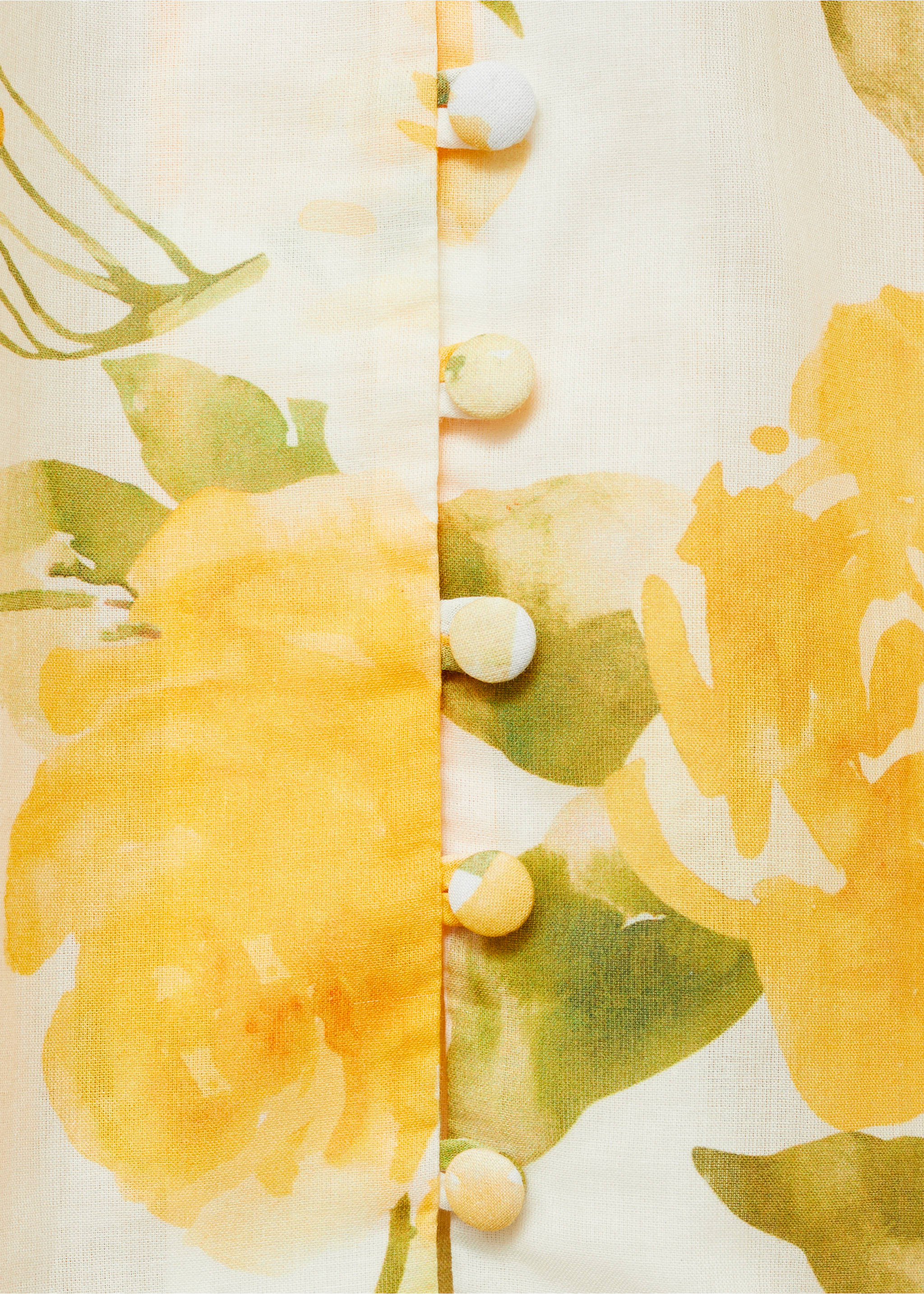Floral cotton blouse - Details of the article 0, Yellow. Ref: 87058652-00.
