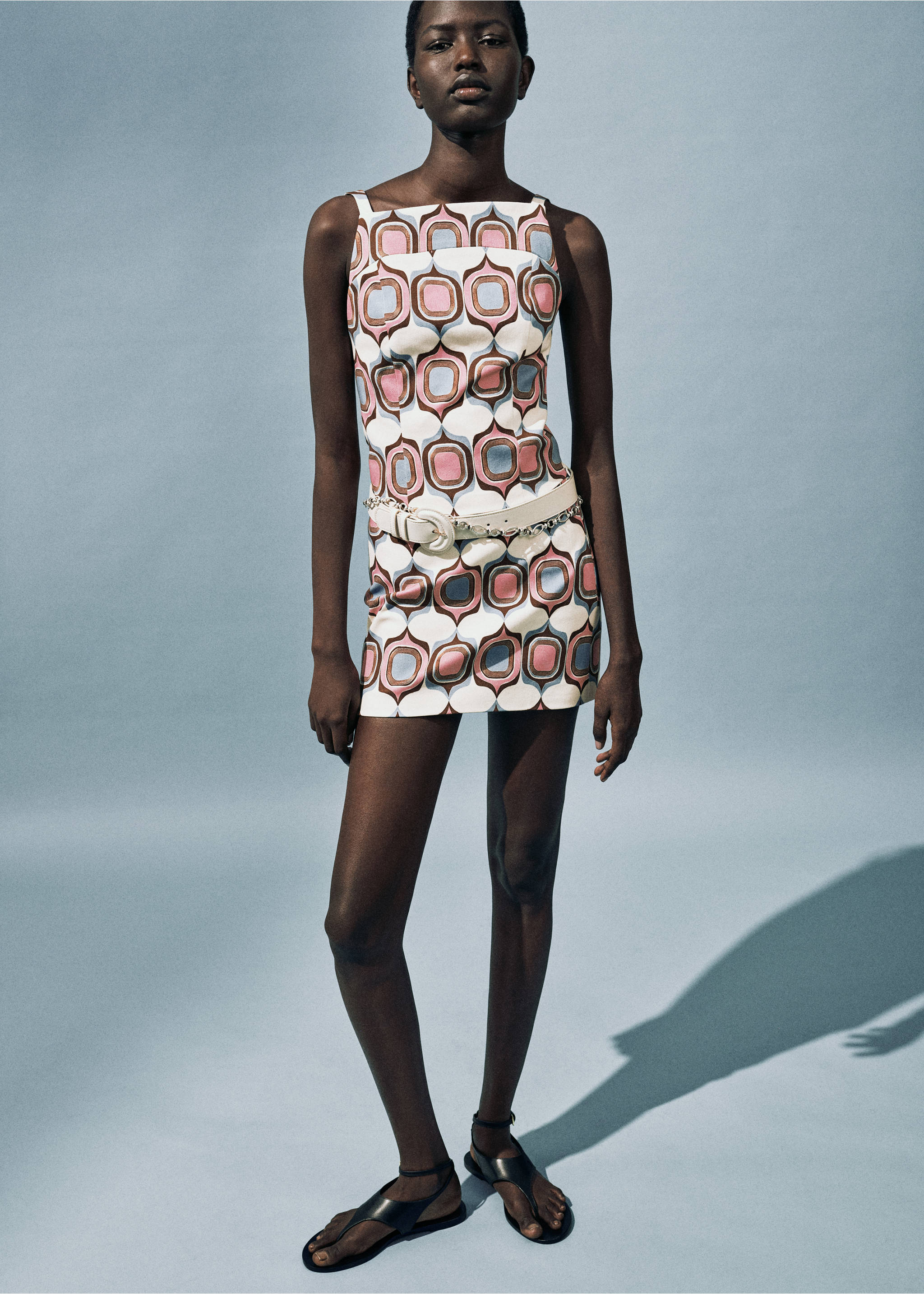 Falda corta estampada - Detalle del artículo 6, Rosa pastel. Ref: 87058653-00.