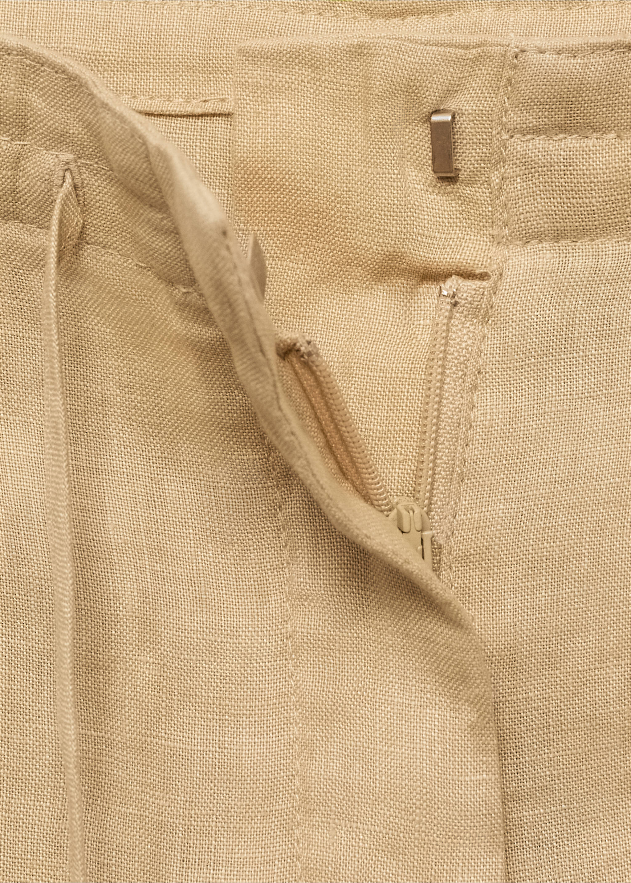 Linen cargo trousers - Details of the article 0, Mustard. Ref: 87059063-00.