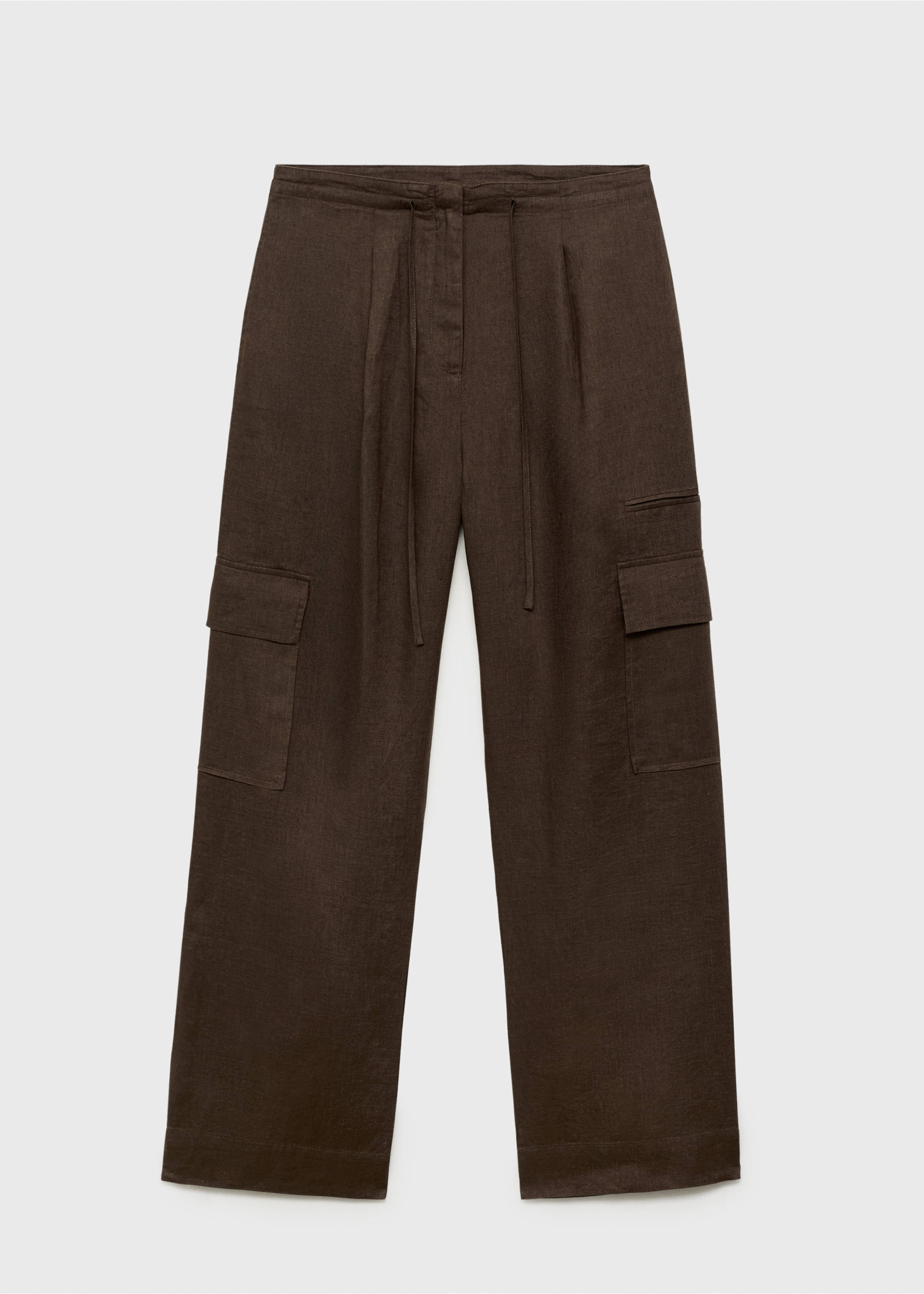 Linen cargo trousers - Article without model, Brown. Ref: 87059063-00.
