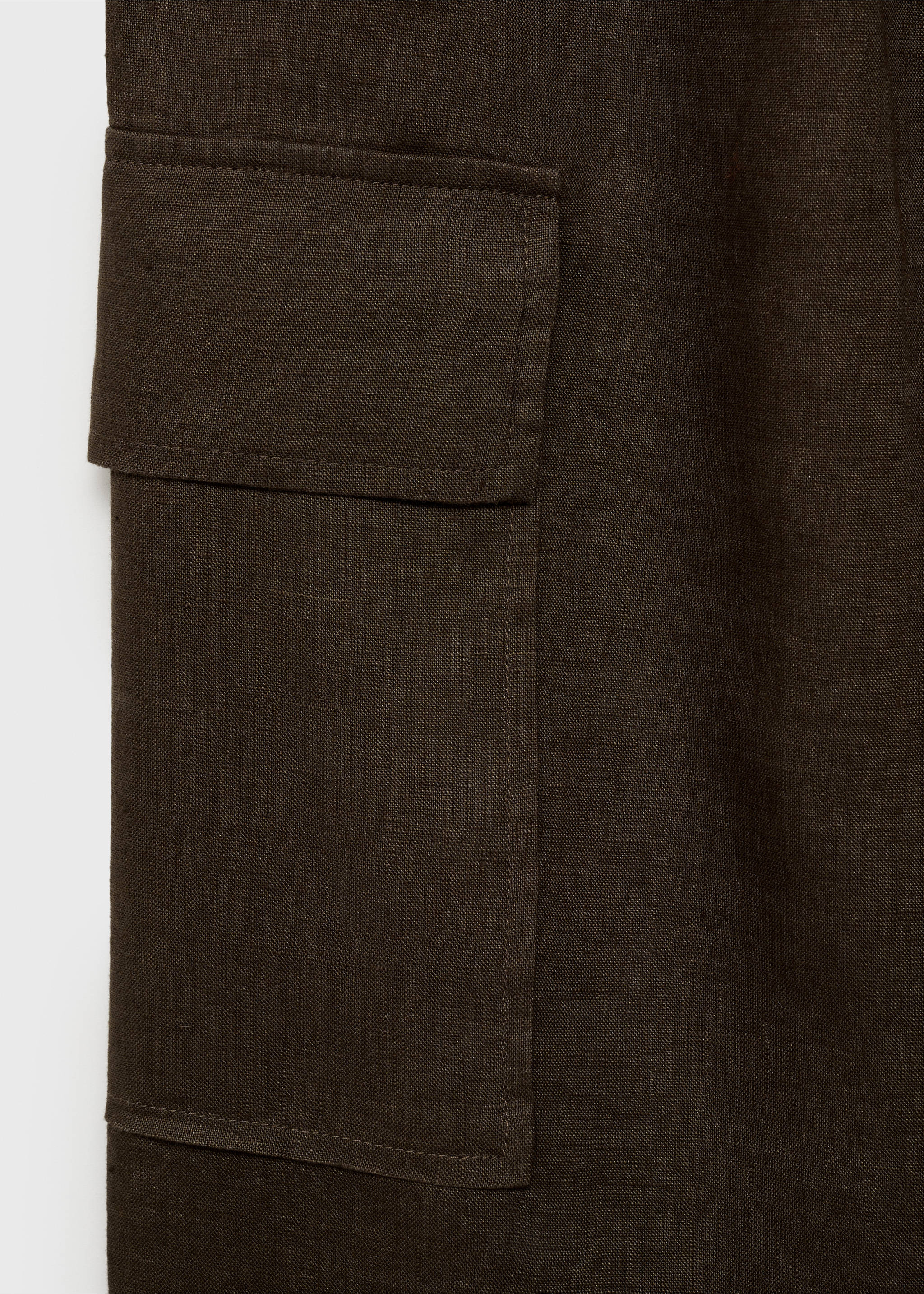 Linen cargo trousers - Details of the article 8, Brown. Ref: 87059063-00.