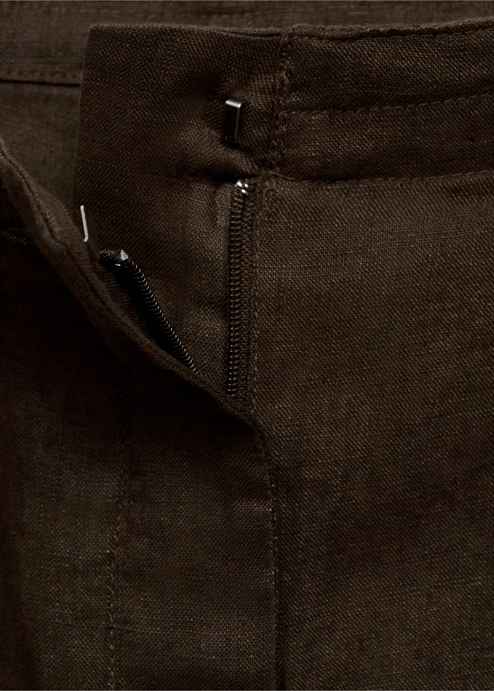 Linen cargo trousers - Details of the article 0, Brown. Ref: 87059063-00.