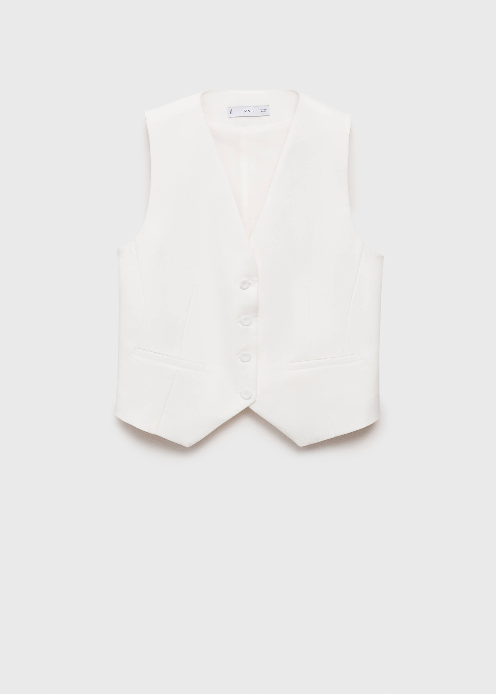 Straight lyocell suit waistcoat - Article without model, White. Ref: 87059064-00.