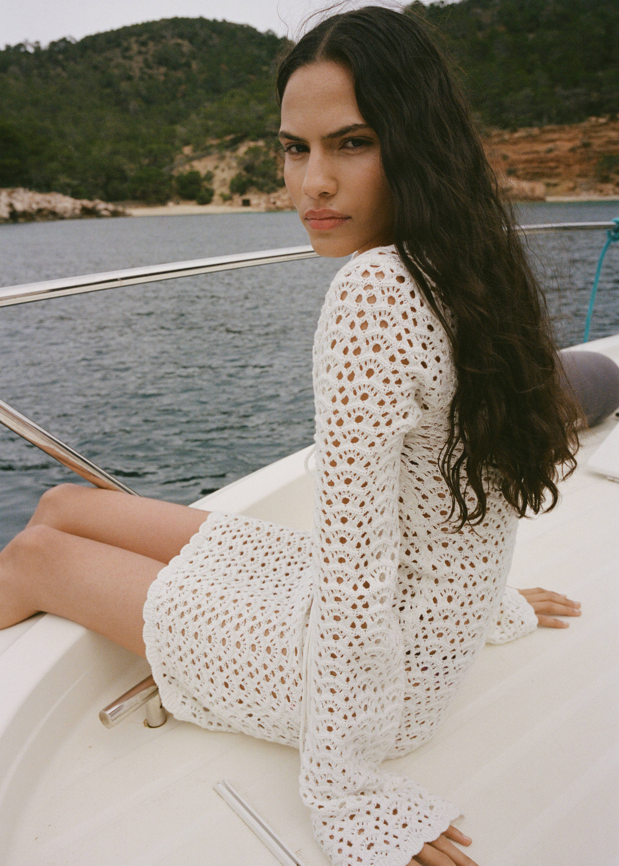 Mini crochet dress with bow - Medium plane