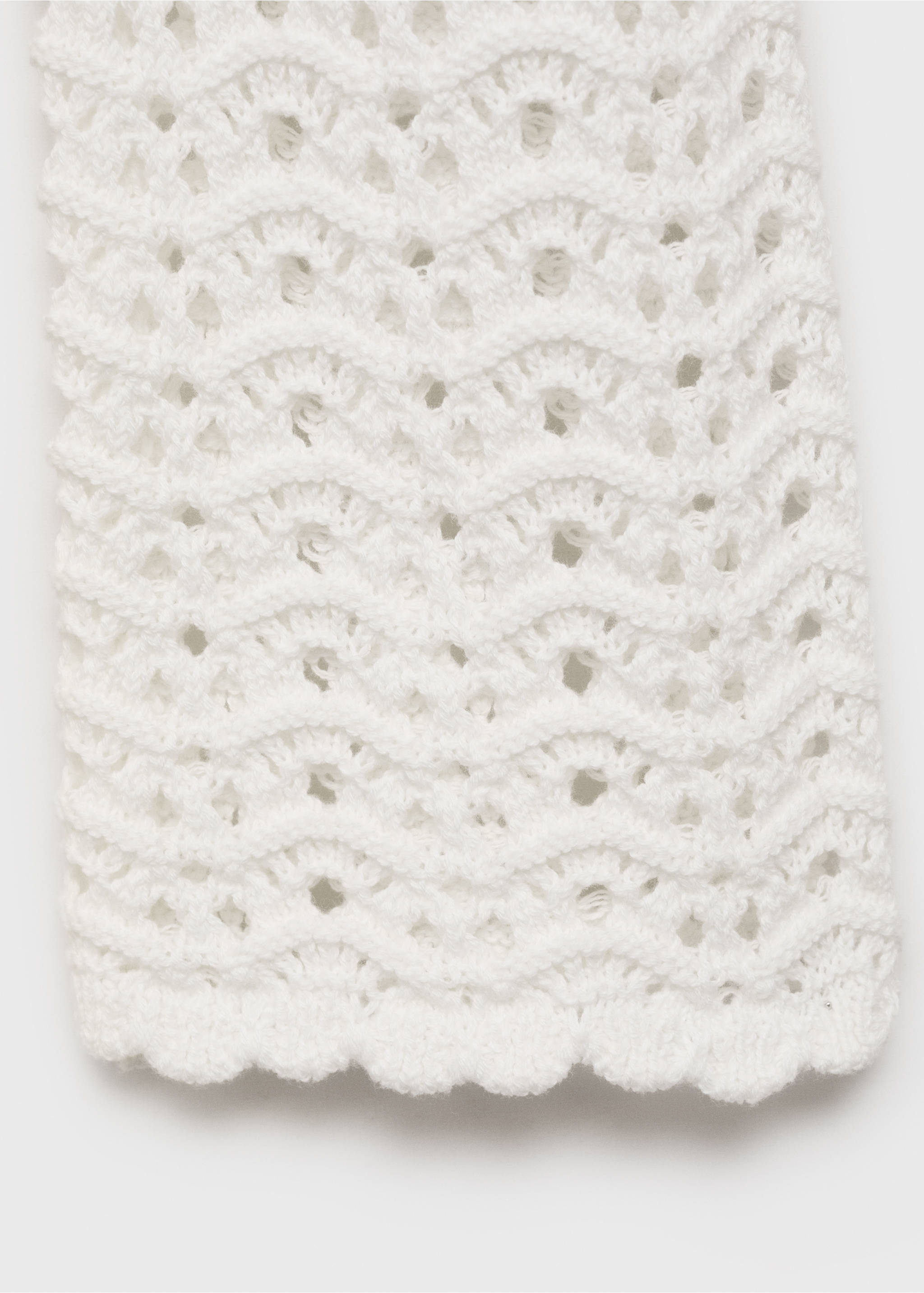 Mini crochet dress with bow - Details of the article 0, White. Ref: 87059205-00.
