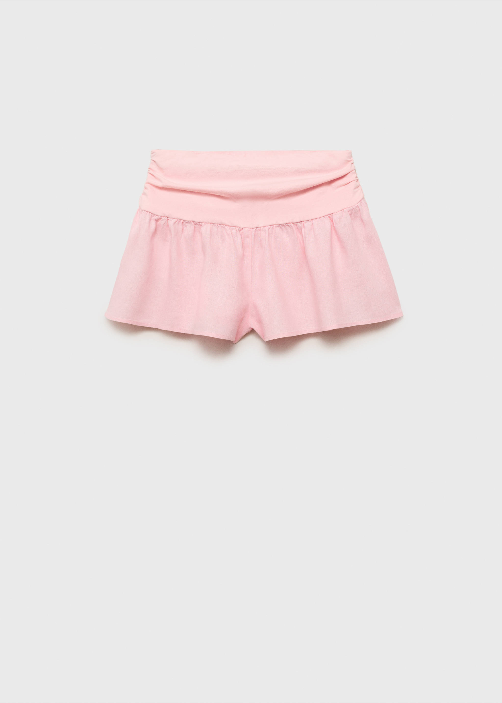 Linen shorts with draped waist - Article without model, Pastel Pink. Ref: 87059206-00.
