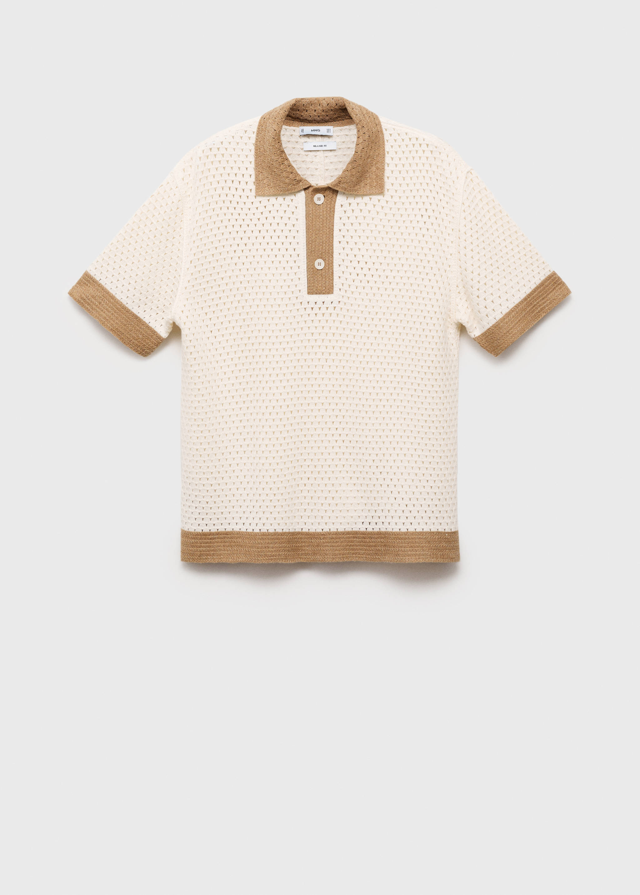 Poloshirt mit Lochmuster und Kontrastdetails - Artikel ohne Model