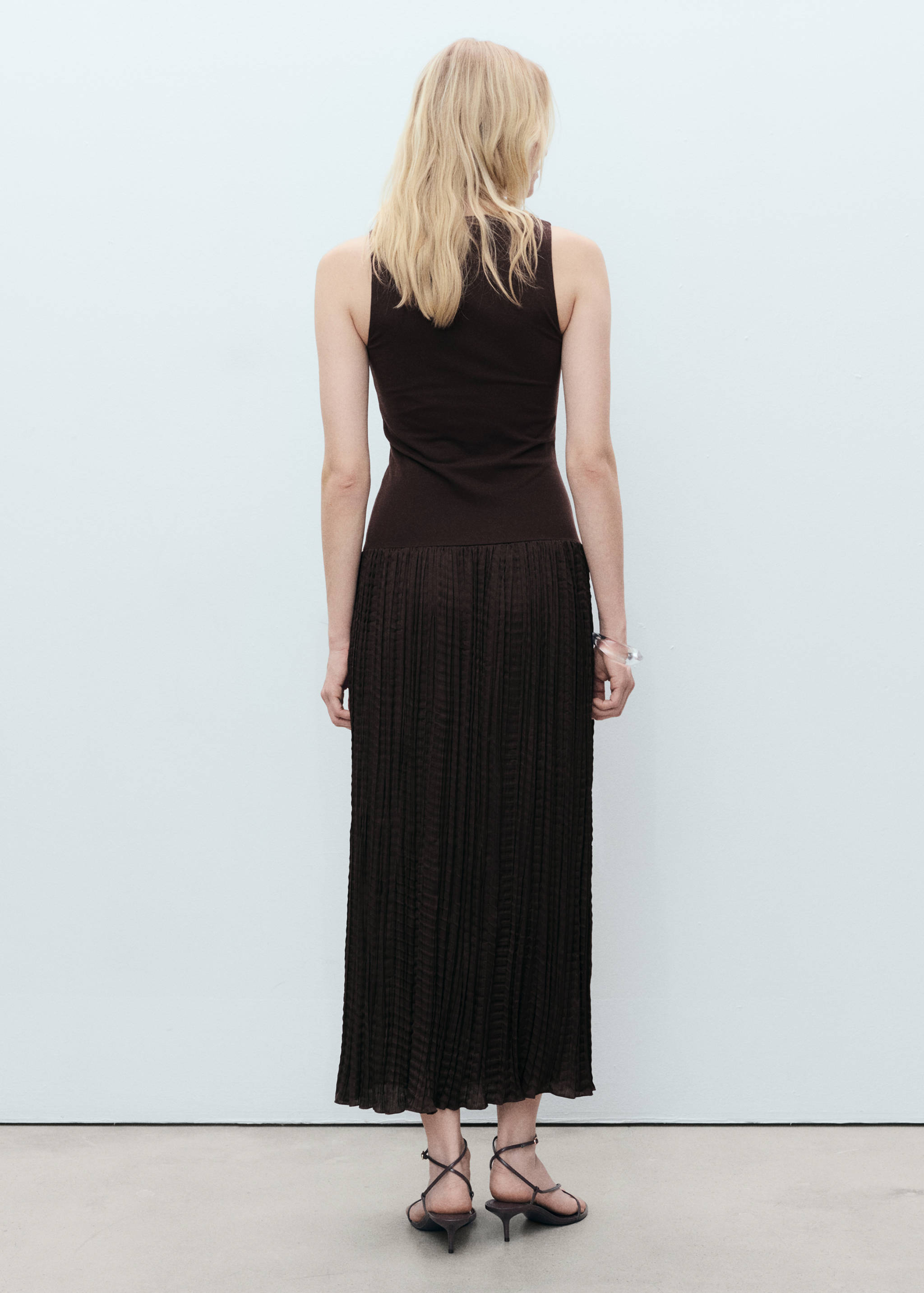 Combined-fabric long dress - Reverse of the article