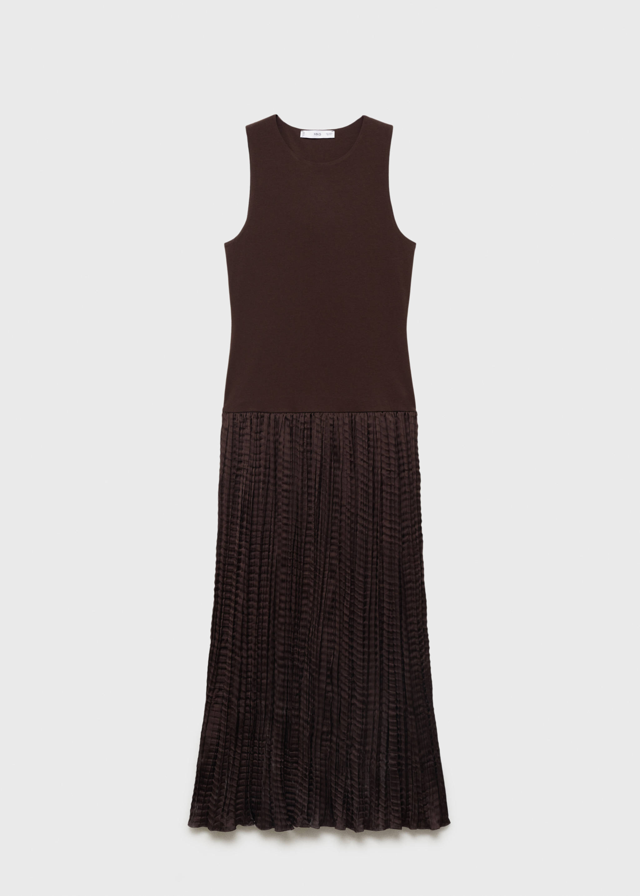 Combined-fabric long dress - Article without model