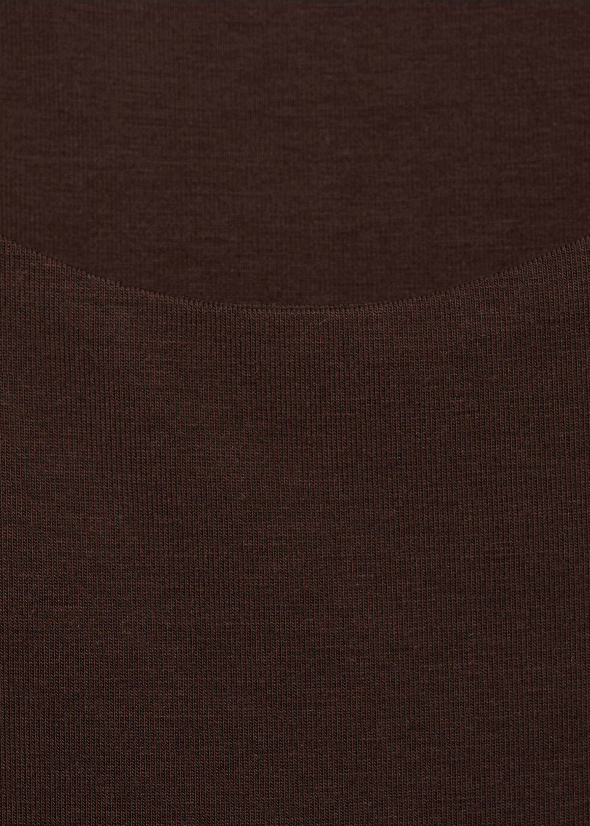 Combined-fabric long dress - Details of the article 0, Brown. Ref: 87059211-00.