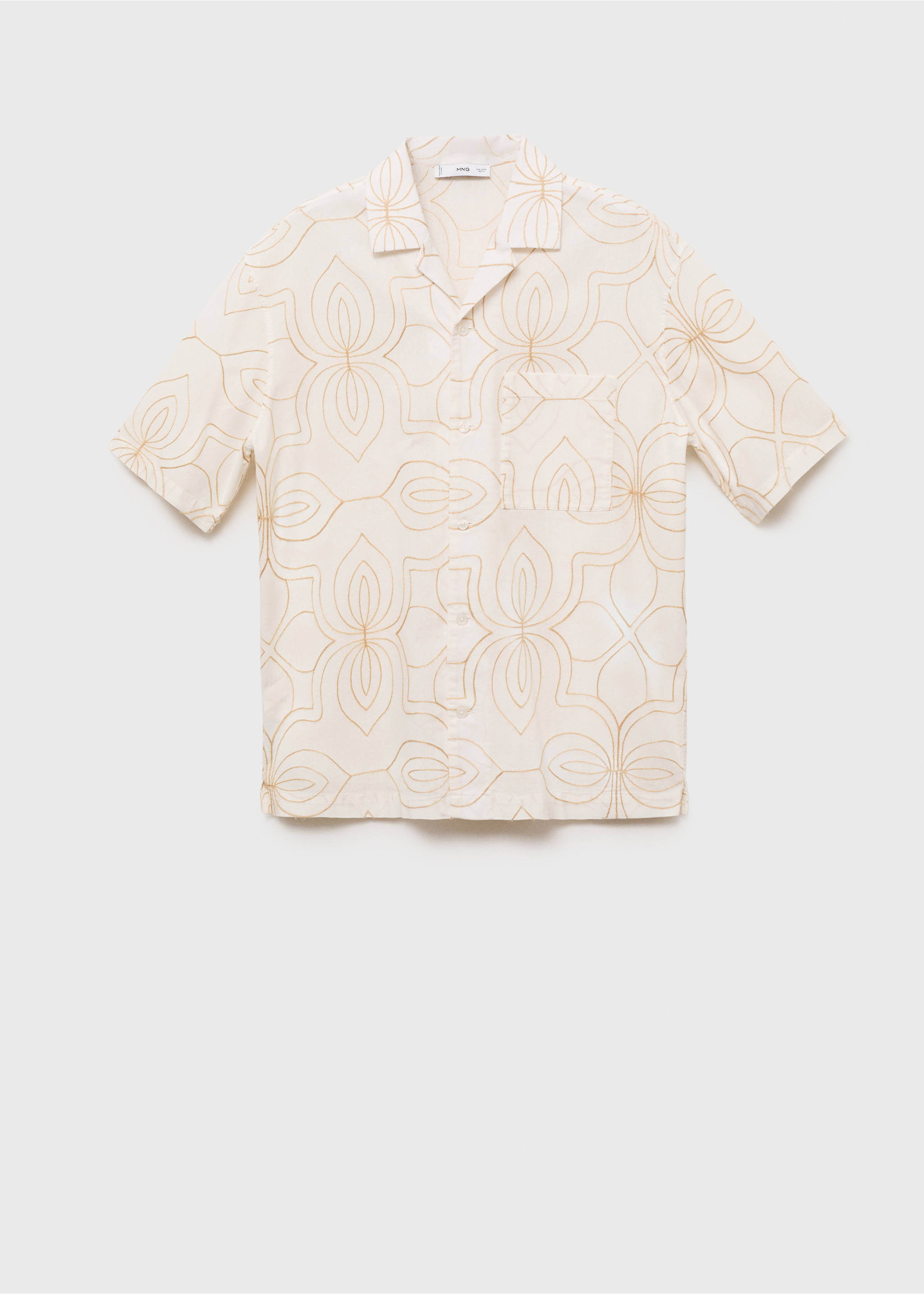 Camisa coll bowling brodats - Article sense model, Blanc. Ref: 87059215-00.