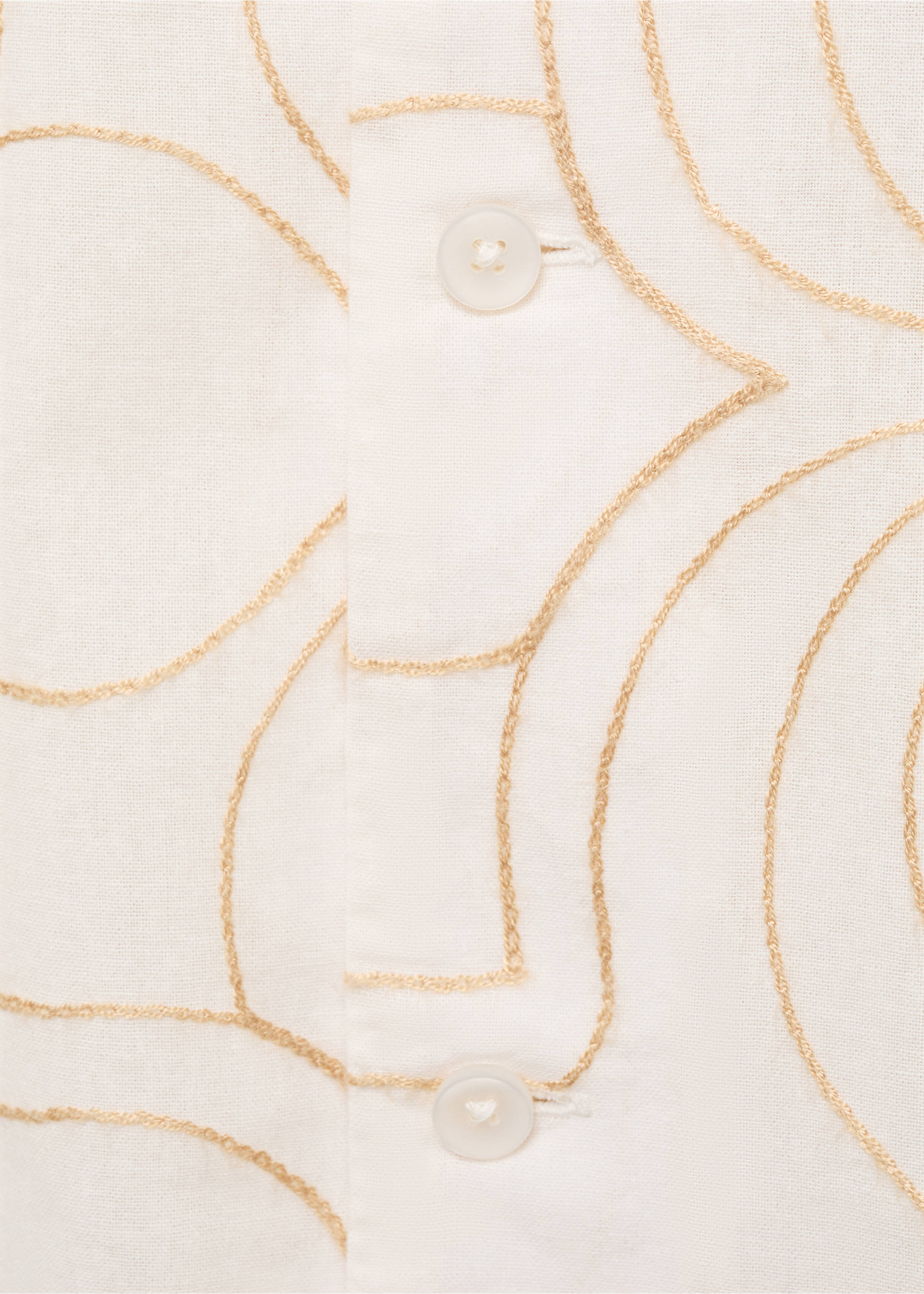 Camisa coll bowling brodats - Detall de l'article 8, Blanc. Ref: 87059215-00.