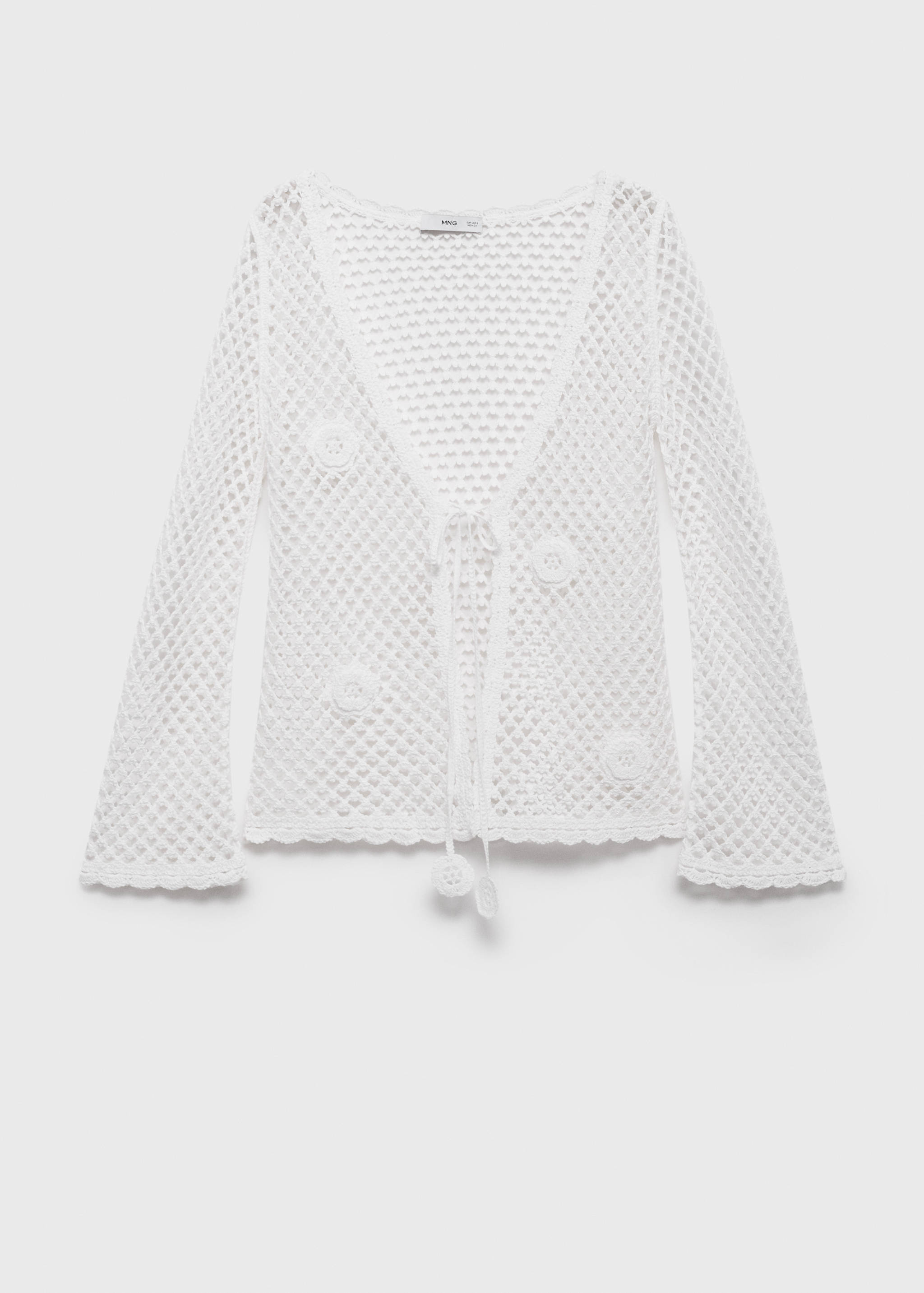 Crochet cardigan with bow closure - Article without model