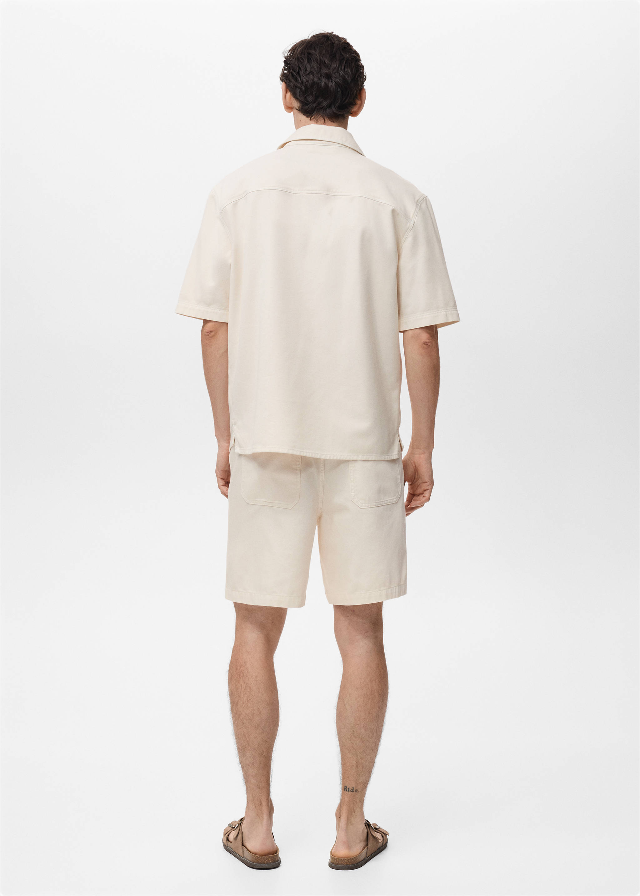 Overhemd met borstzak van katoen en lyocell - Achterkant van het artikel