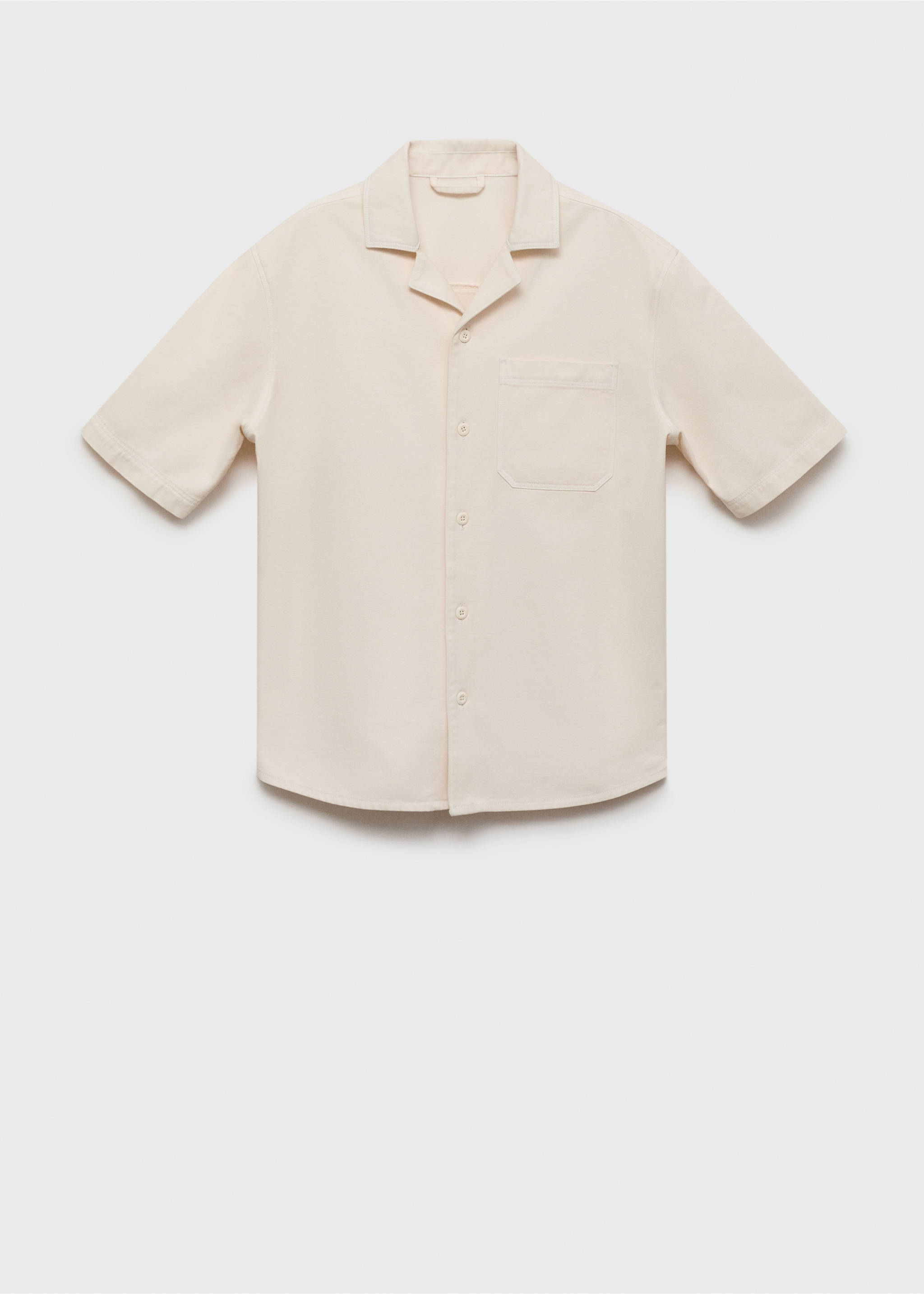 Chemise poche coton et lyocell - Article sans modèle, Ivoire. Ref: 87059219-00.