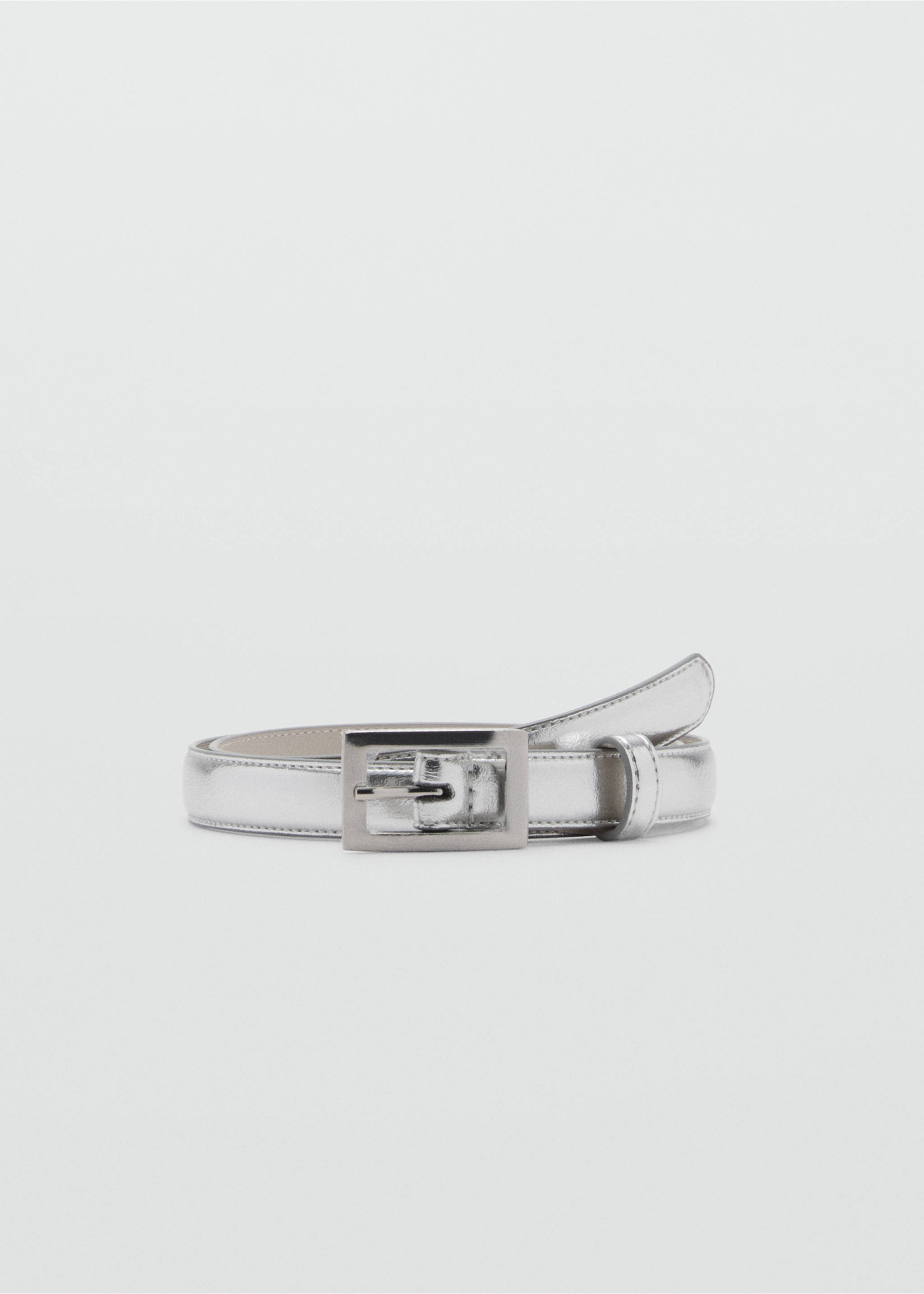 Square buckle belt - Article without model, Silver. Ref: 87060305-00.