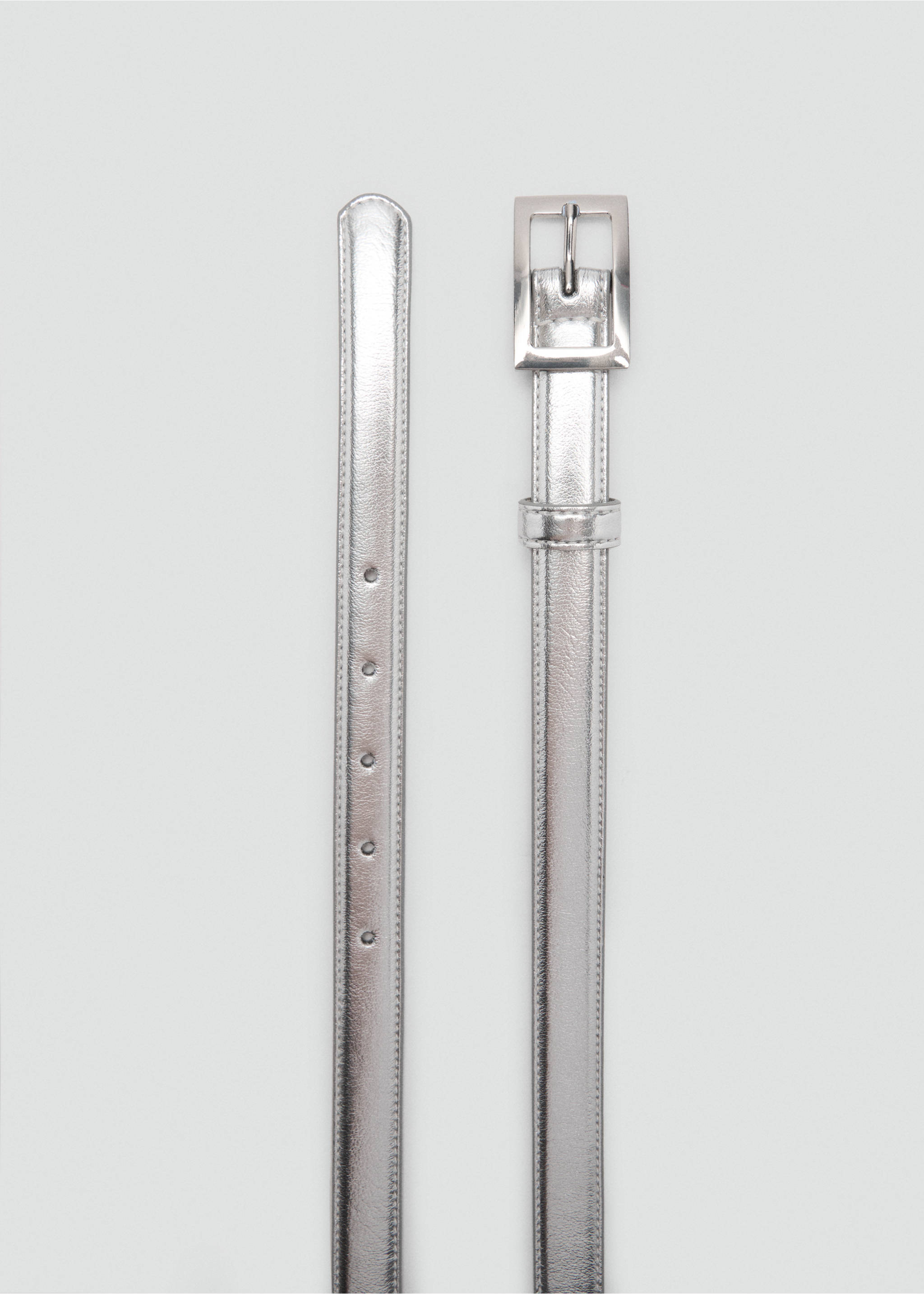 Square buckle belt - Details of the article 1, Silver. Ref: 87060305-00.