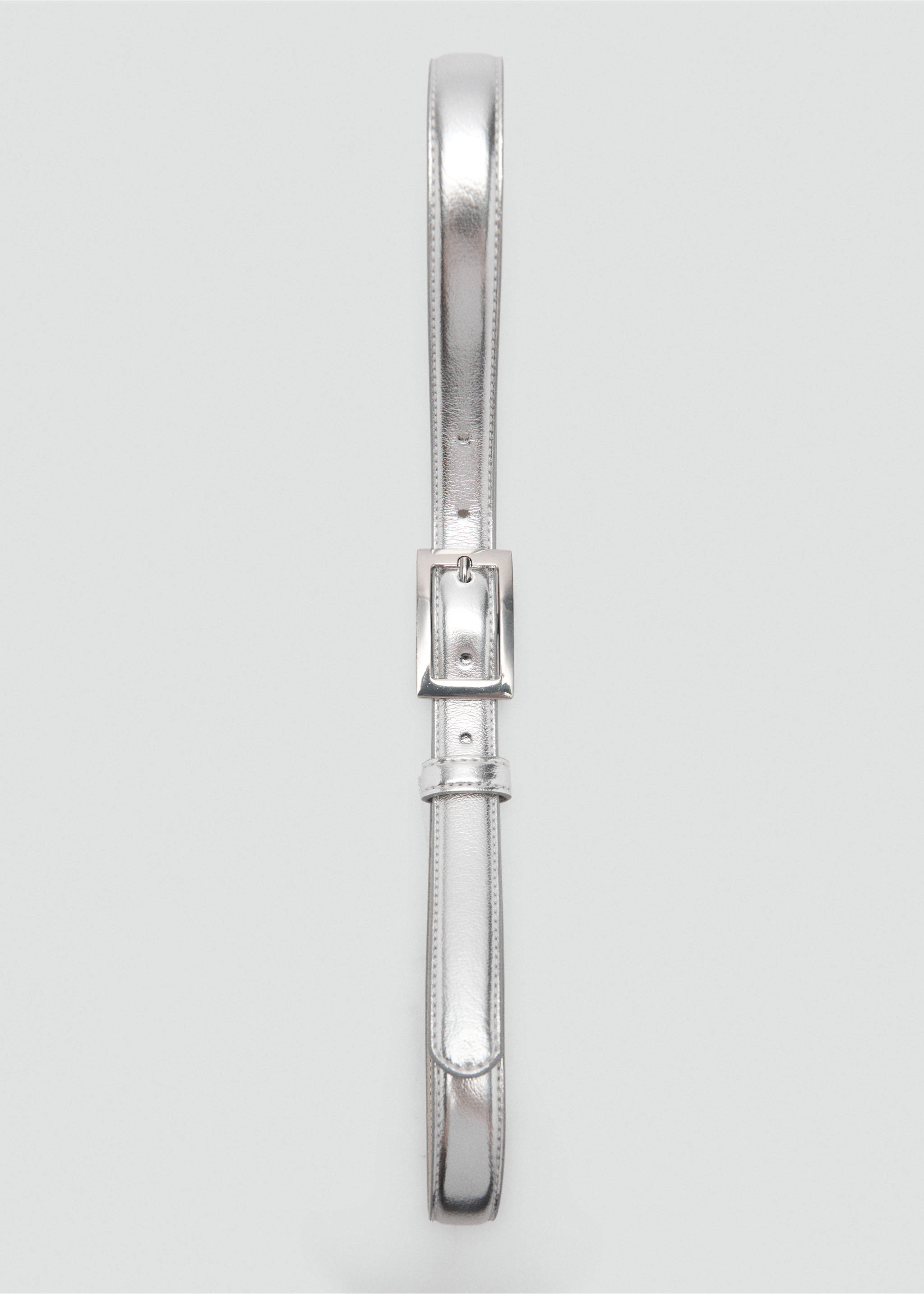 Square buckle belt - Details of the article 2, Silver. Ref: 87060305-00.