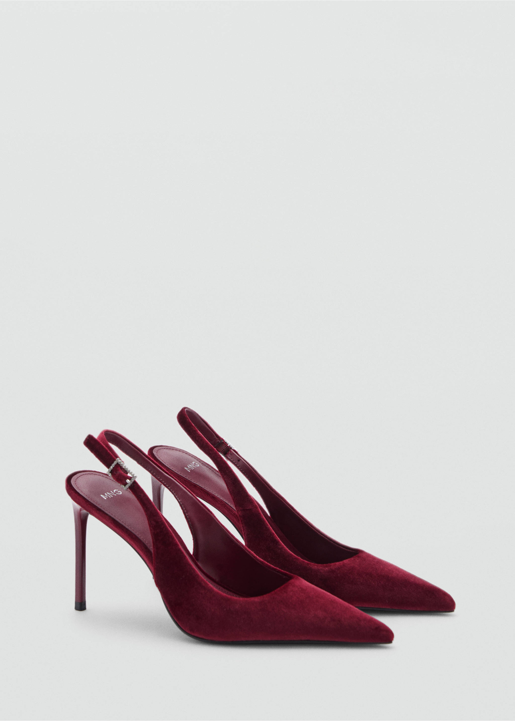 Velvet heeled shoes - Medium plane, Red. Ref: 87060412-00.