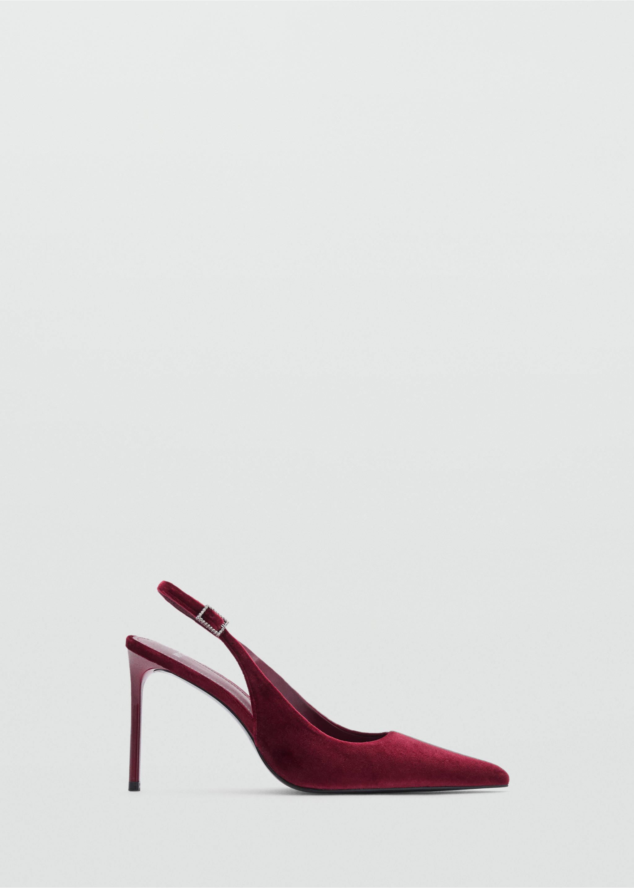 Velvet heeled shoes - Article without model, Red. Ref: 87060412-00.