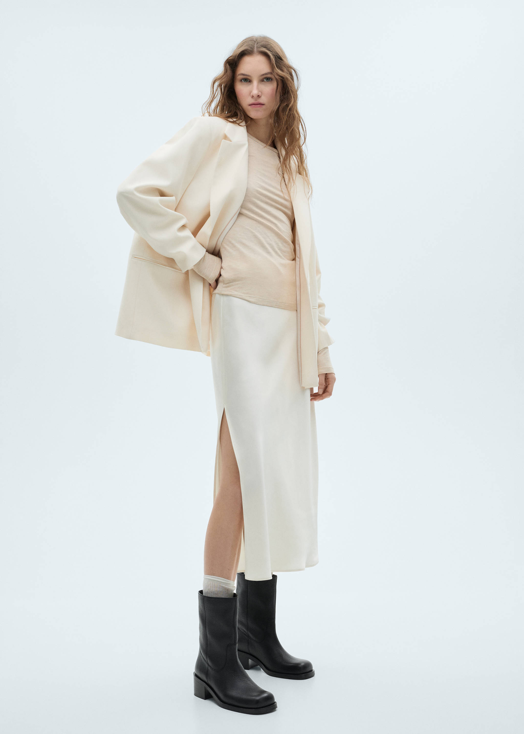 Botki skórzane z kwadratowym noskiem - Plan ogólny