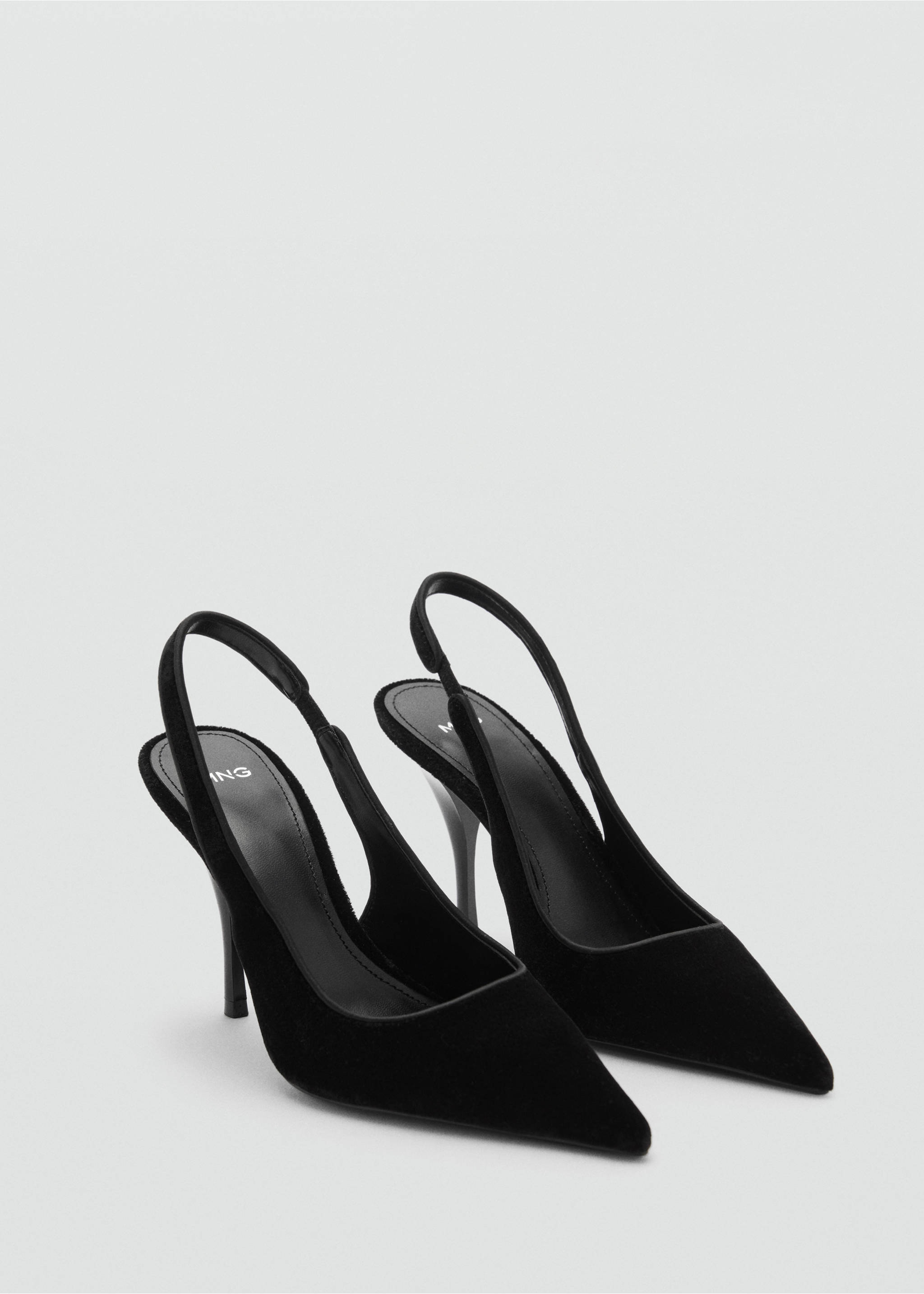 Velvet heeled shoes - Medium plane, Black. Ref: 87060414-00.