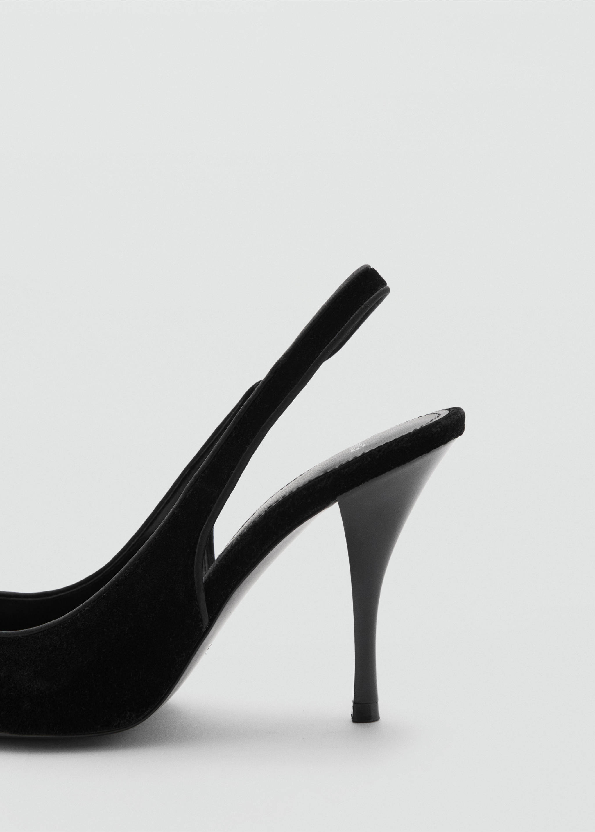 Velvet heeled shoes - Details of the article 1, Black. Ref: 87060414-00.