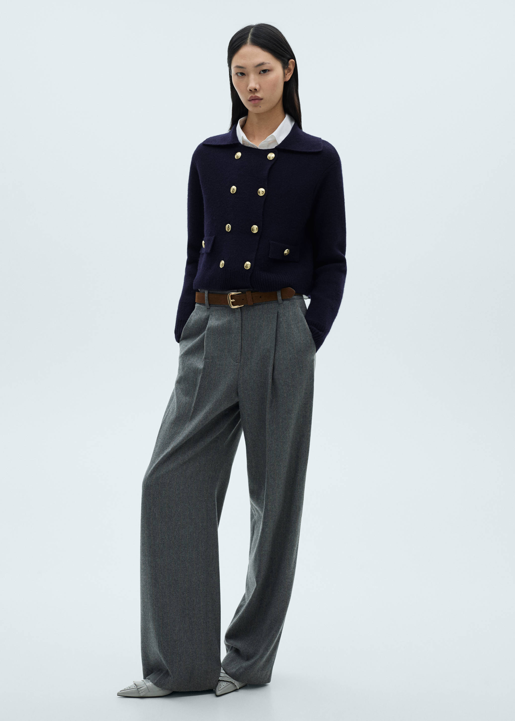 Double-breasted wool jacket - General plane