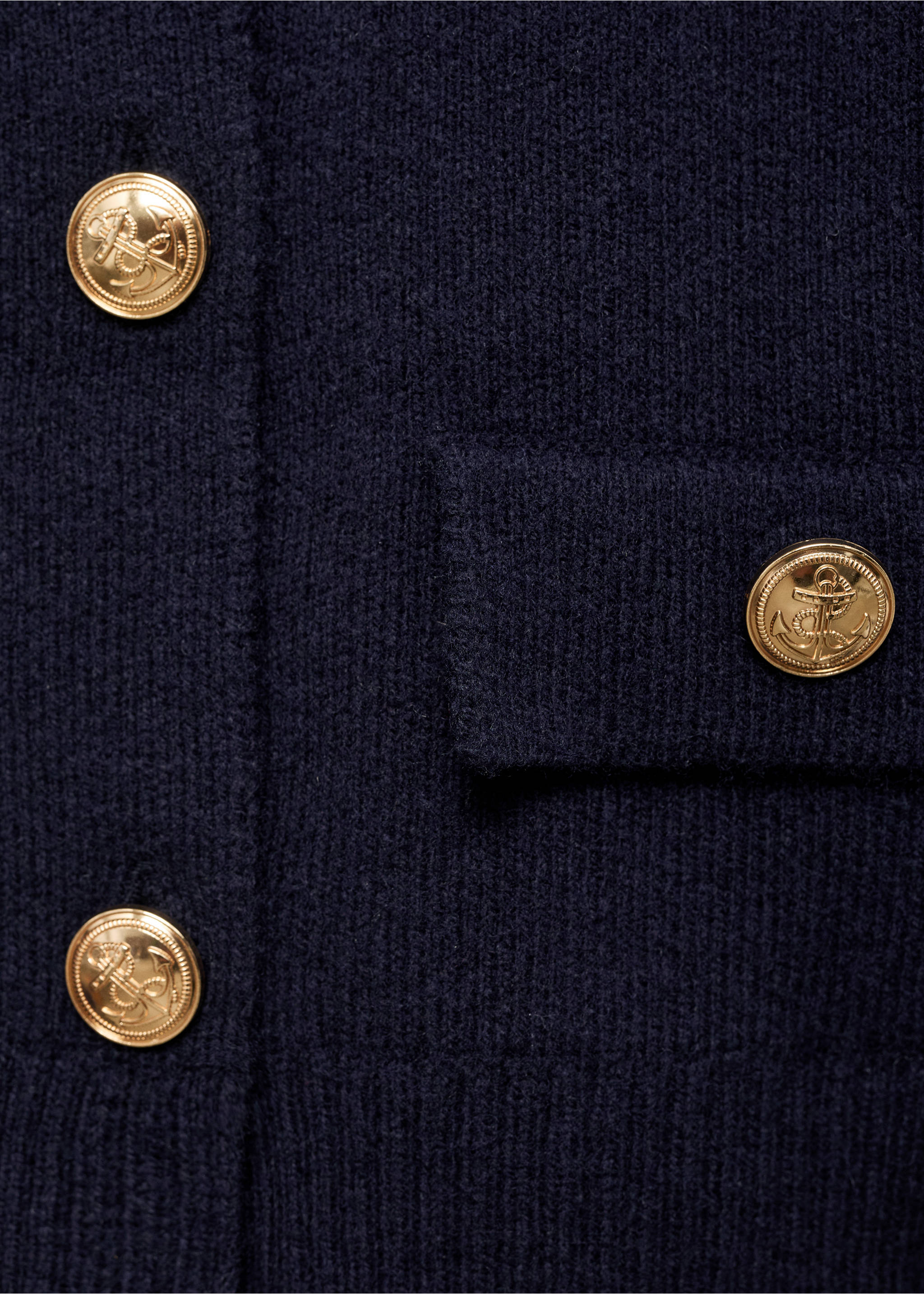 Chaqueta lana doble botonadura - Detalle del artículo 8, Azul marino oscuro. Ref: 87060424-00.