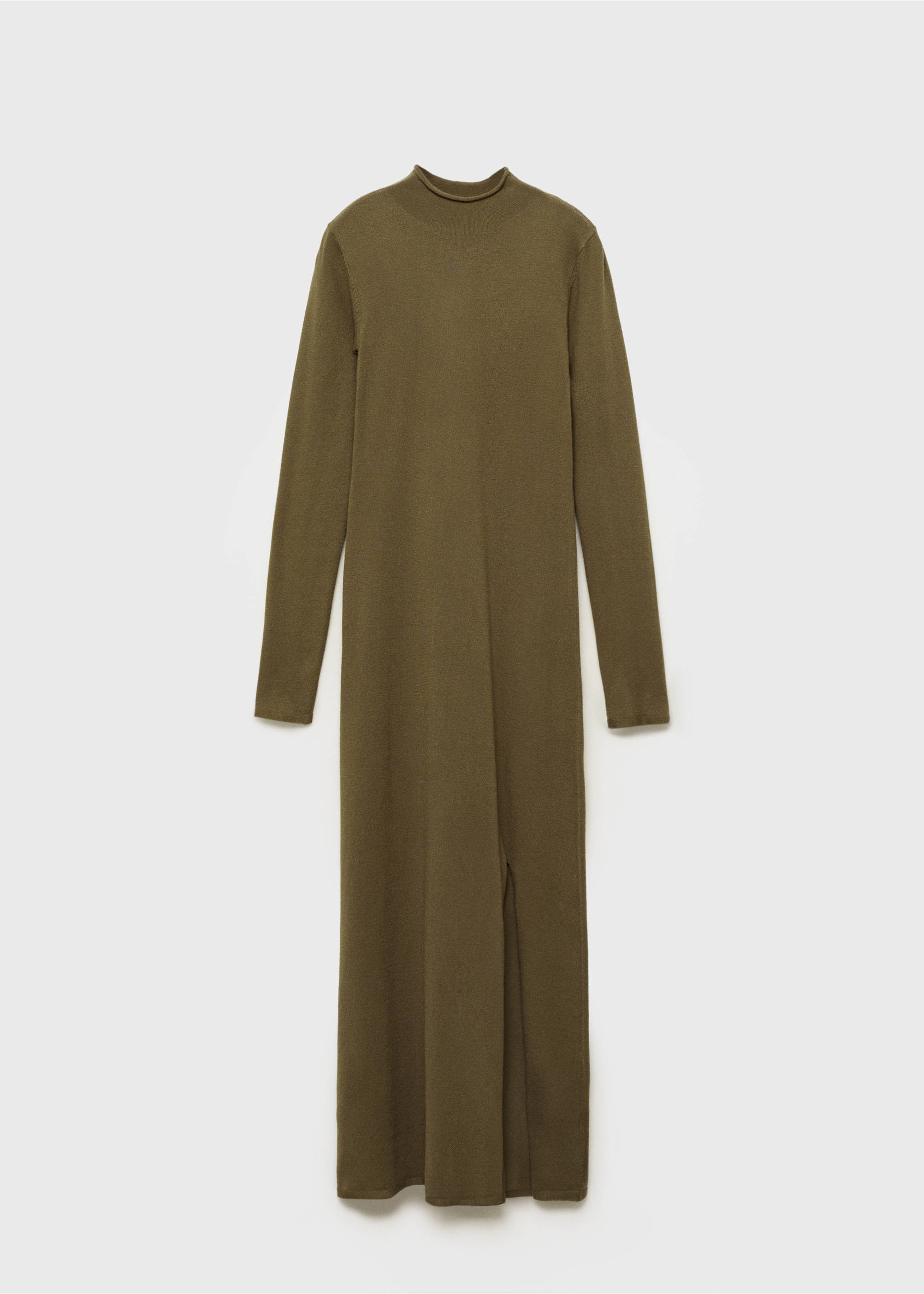 Rochie din tricot cu șliț - Articol fără model, Kaki. Ref: 87060425-00.