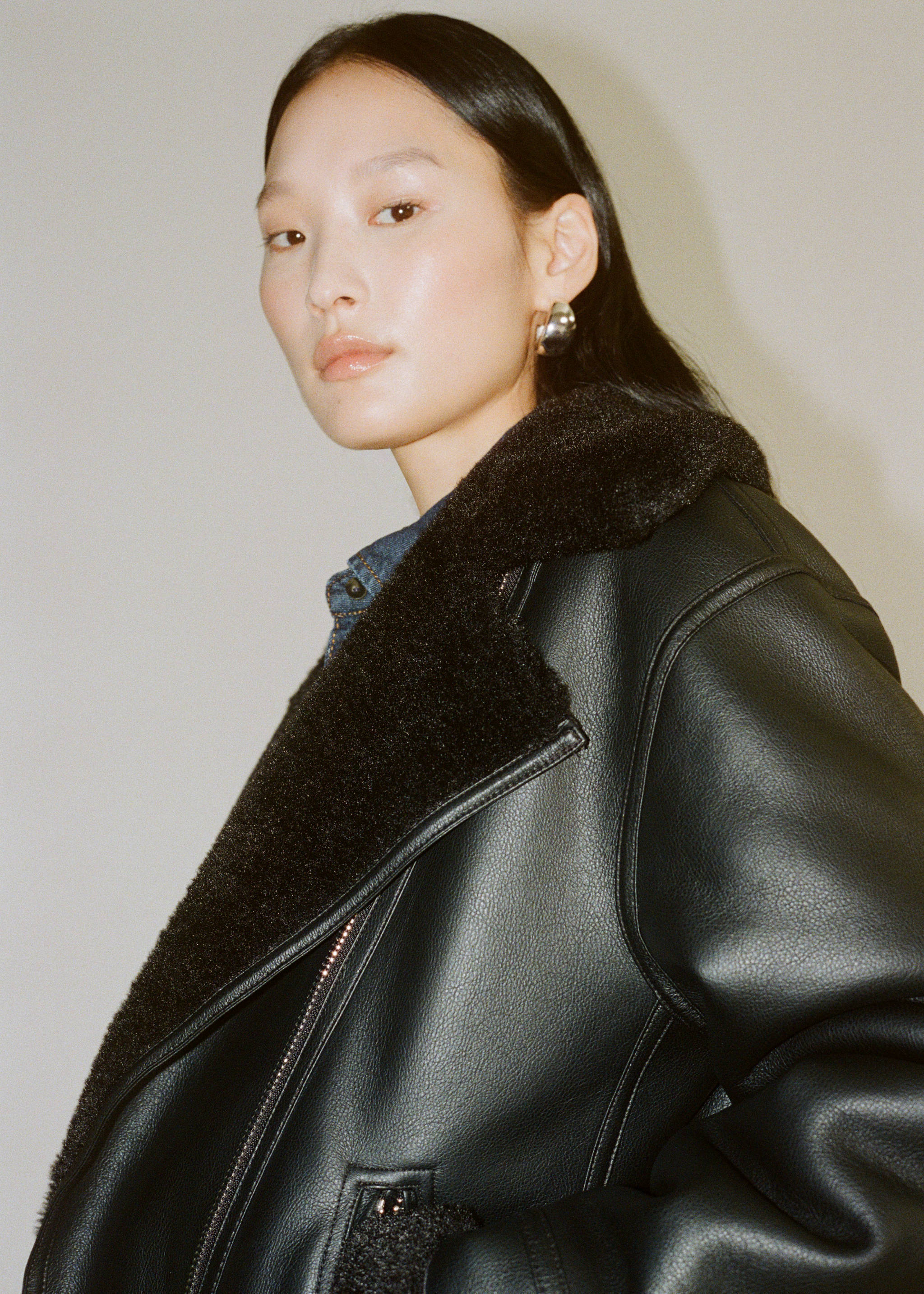 Double-faced faux-leather jacket - Details of the article 6