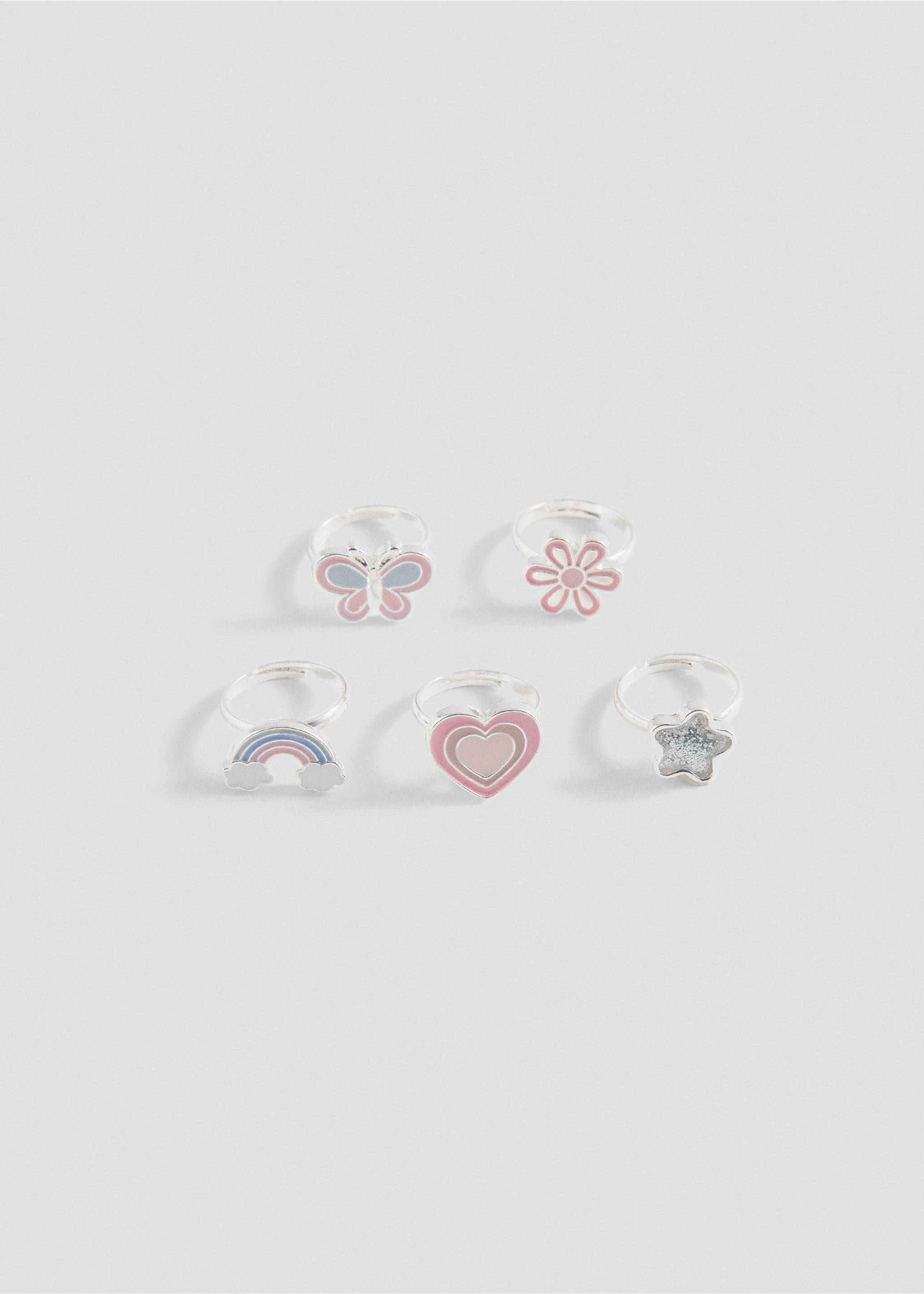 5er-Pack Kombi-Ringe - Mittlere Ansicht, Silber. Ref: 87060432-00.